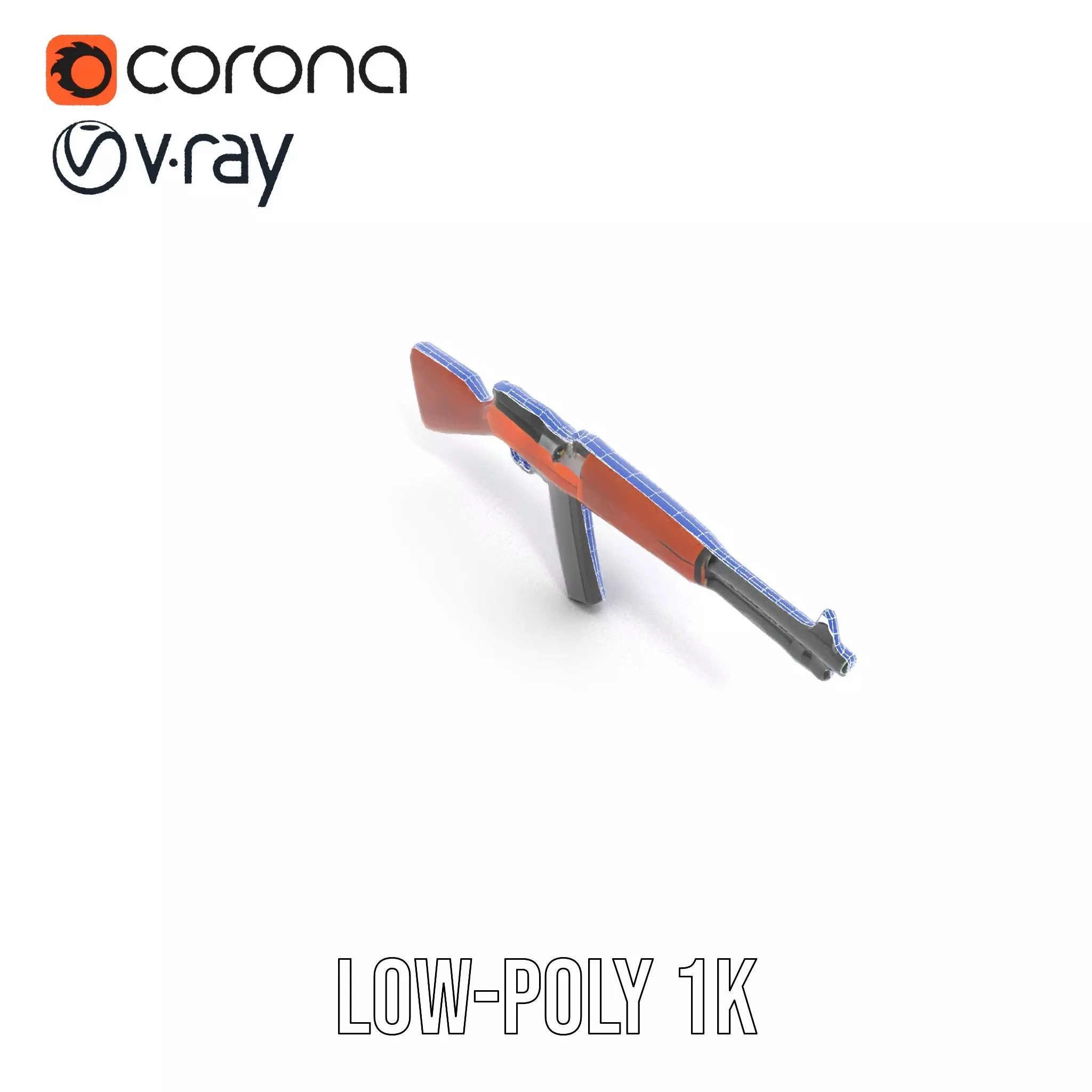 Classic Wooden Rifle model pack Low-poly 3D model_25