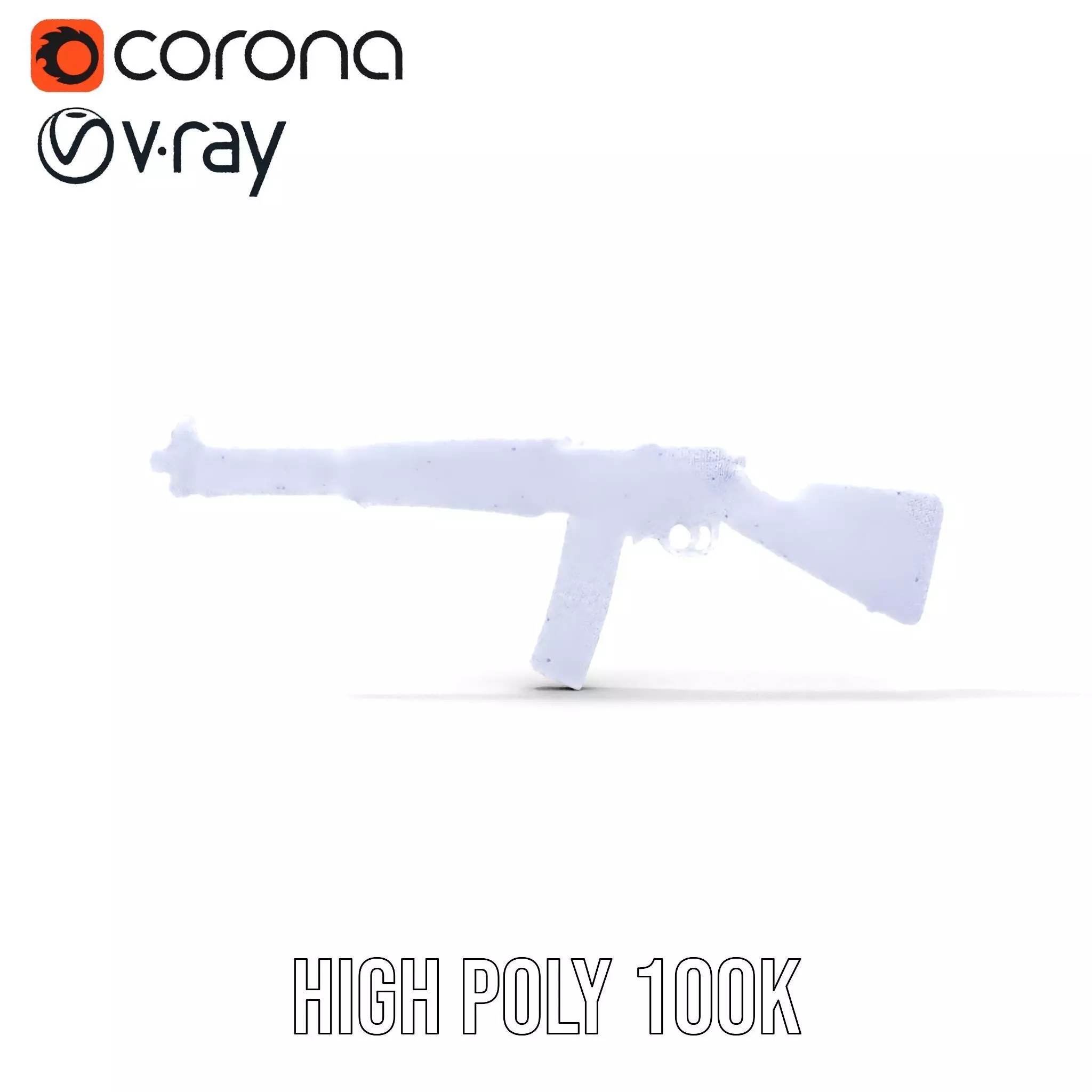 Classic Wooden Rifle model pack Low-poly 3D model_34