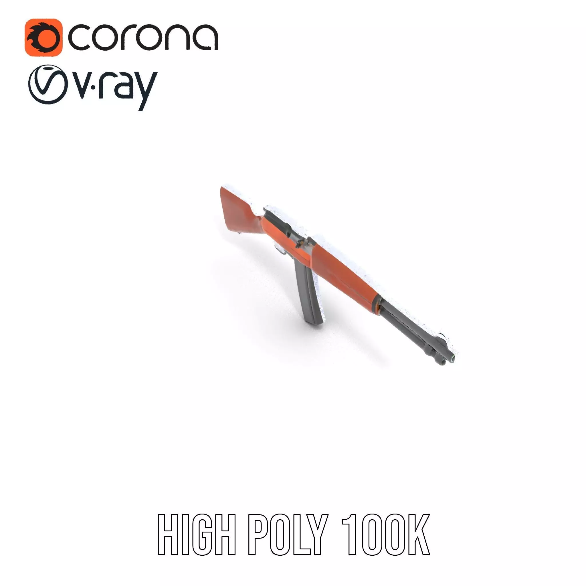 Classic Wooden Rifle model pack Low-poly 3D model_32