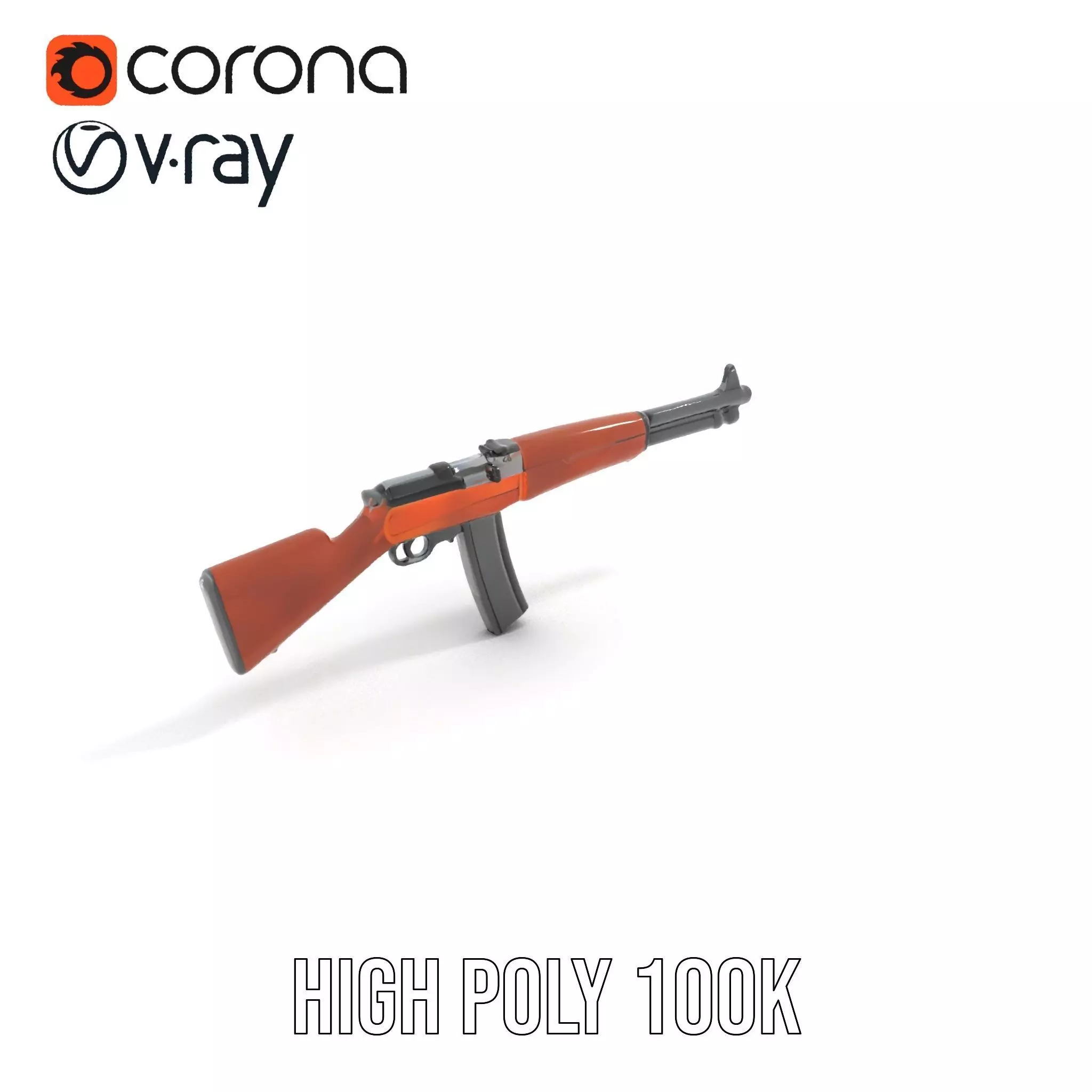 Classic Wooden Rifle model pack Low-poly 3D model_23