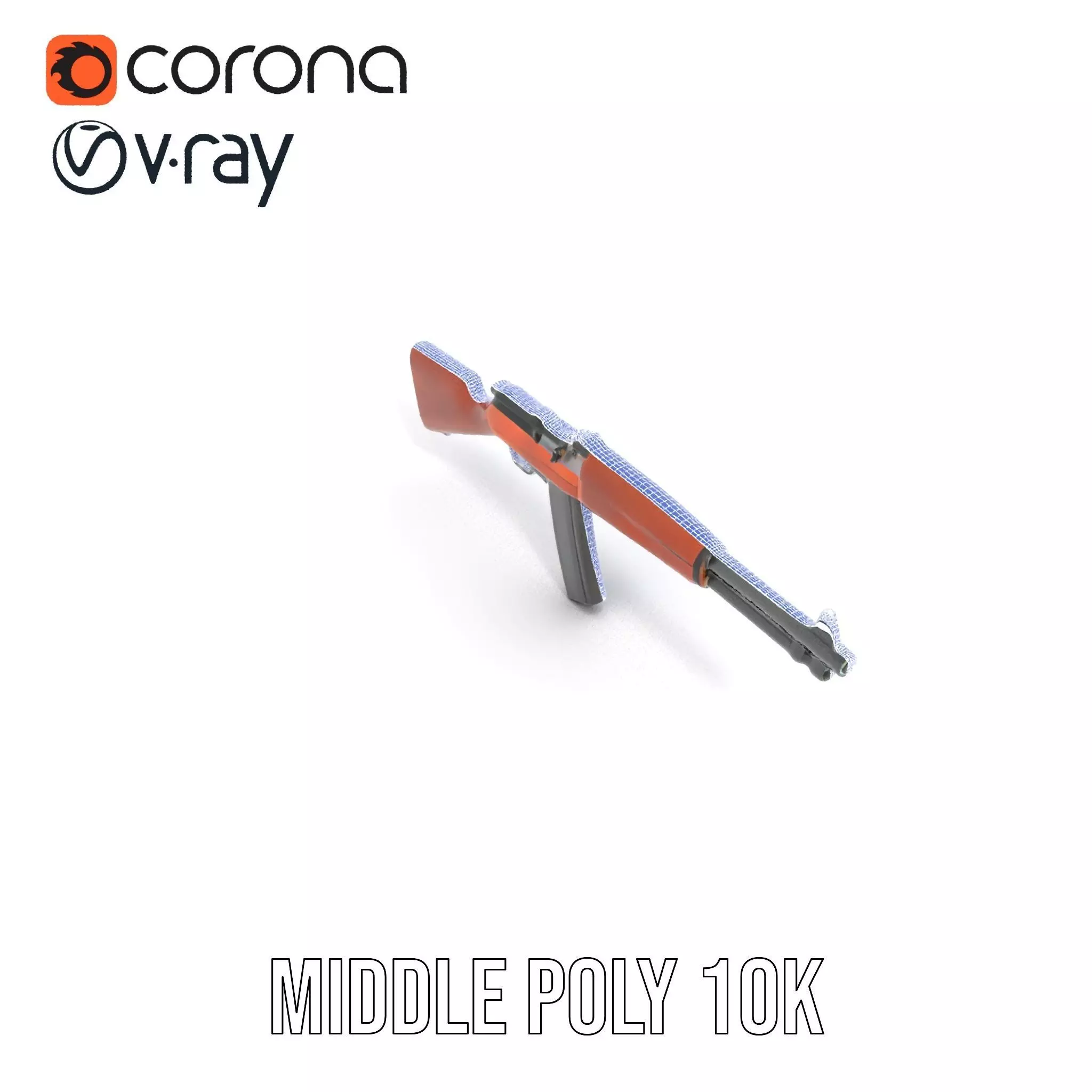 Classic Wooden Rifle model pack Low-poly 3D model_13