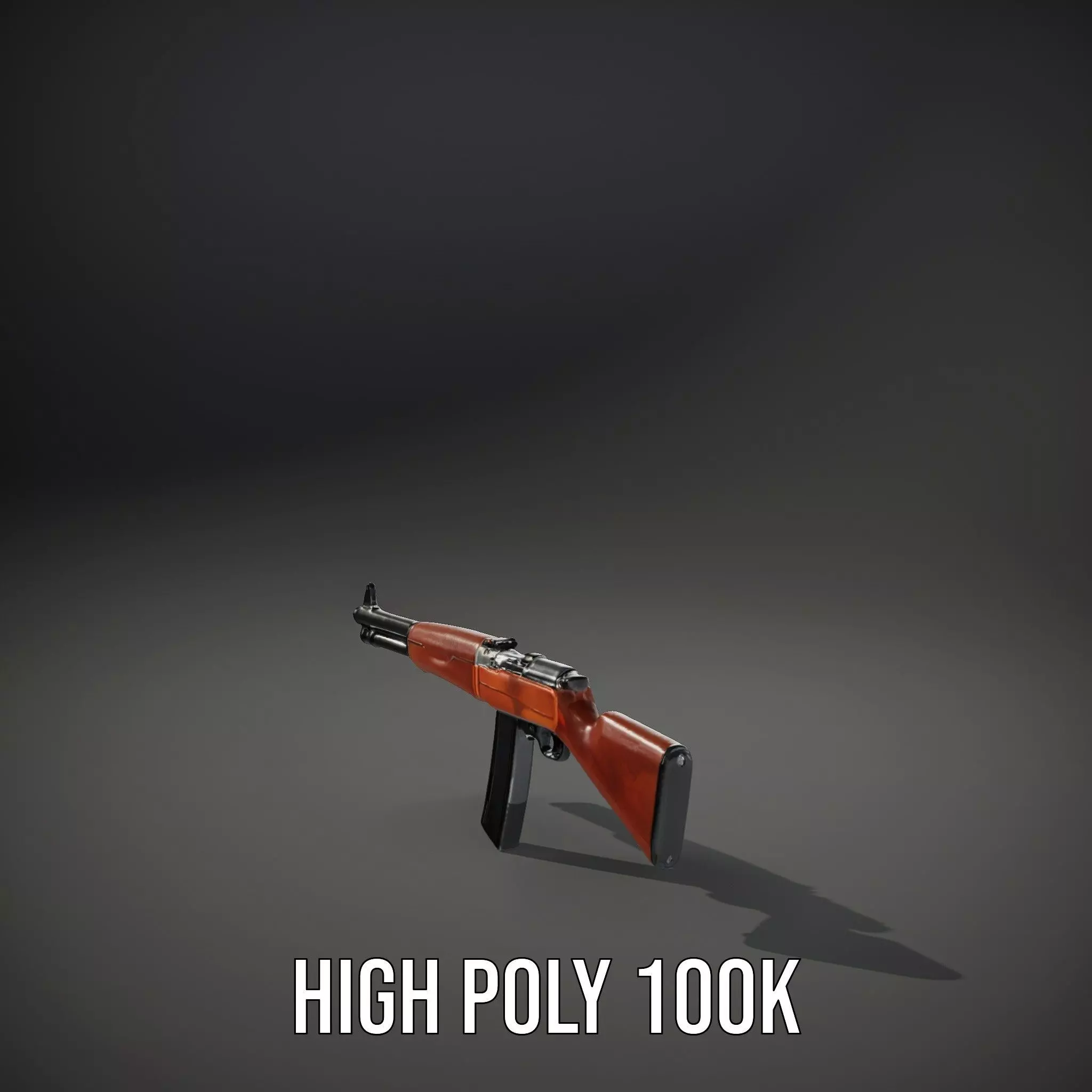 Classic Wooden Rifle model pack Low-poly 3D model_12