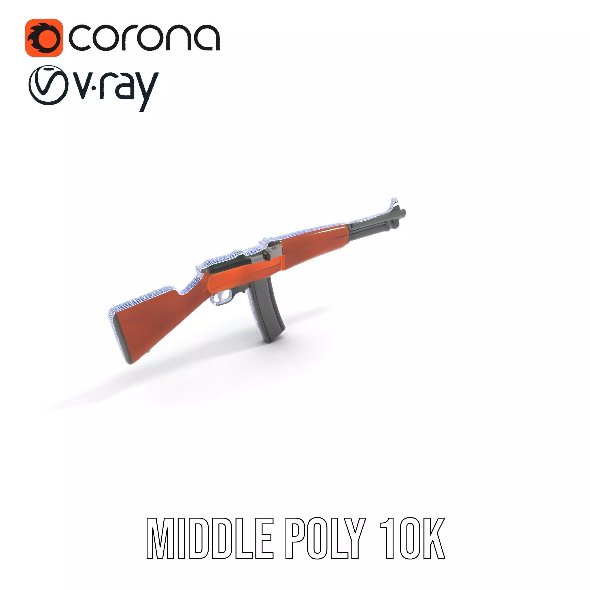 Classic Wooden Rifle model pack Low-poly 3D model_24