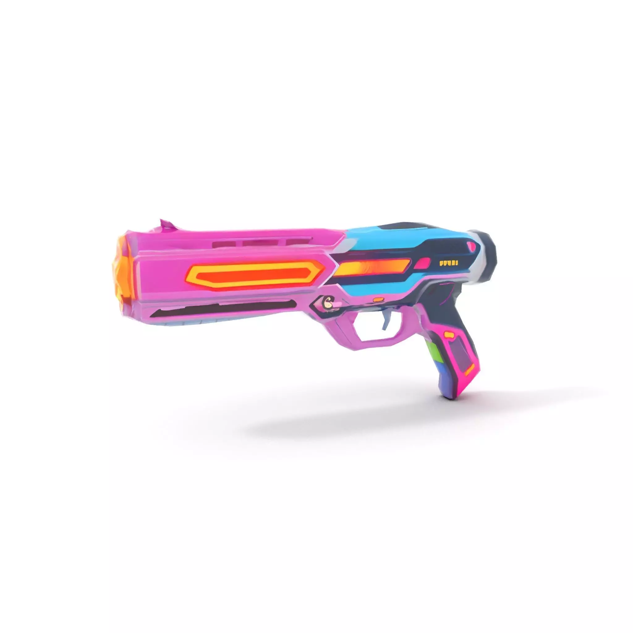 Neon Laser Blaster model pack Low-poly 3D model_7