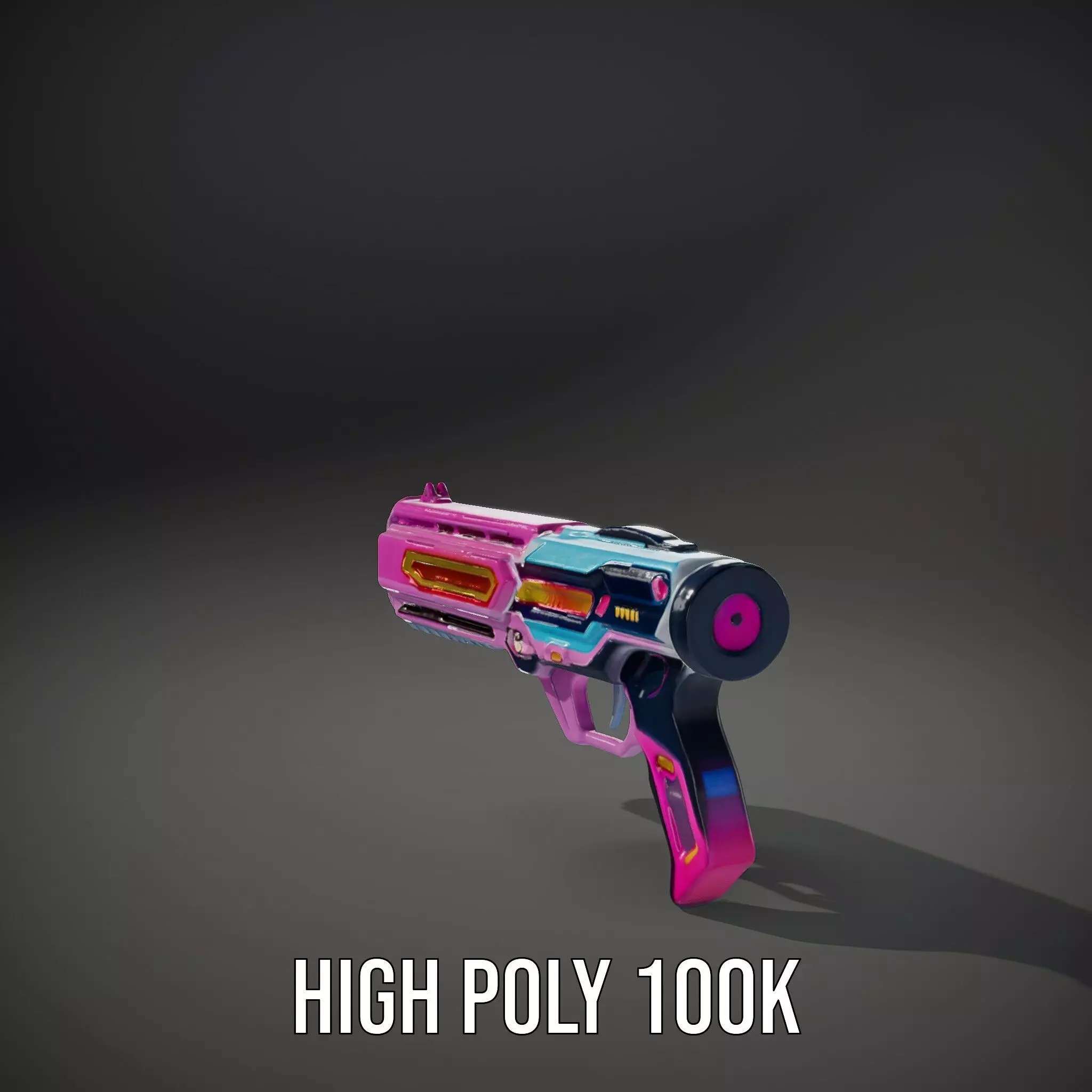 Neon Laser Blaster model pack Low-poly 3D model_10