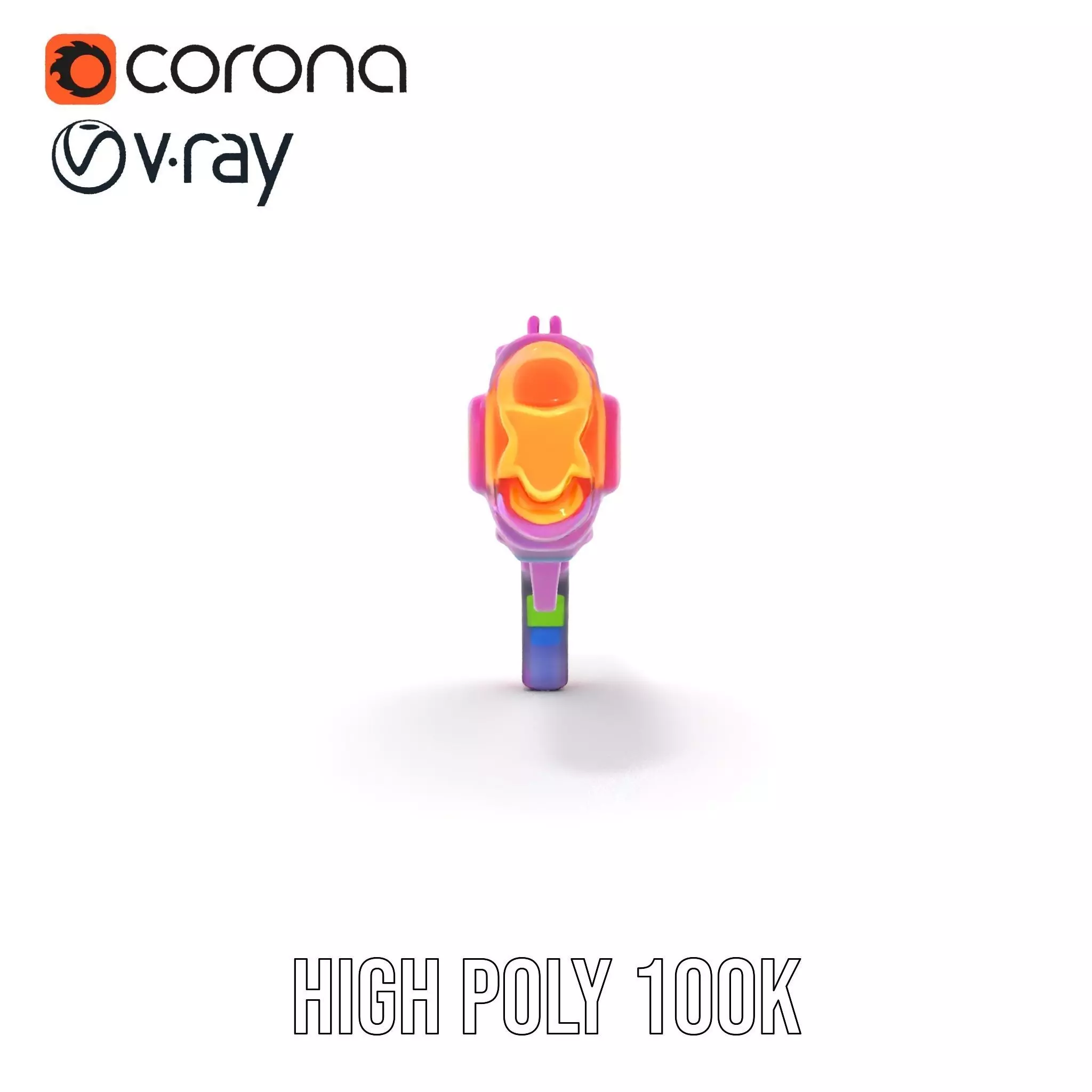 Neon Laser Blaster model pack Low-poly 3D model_26