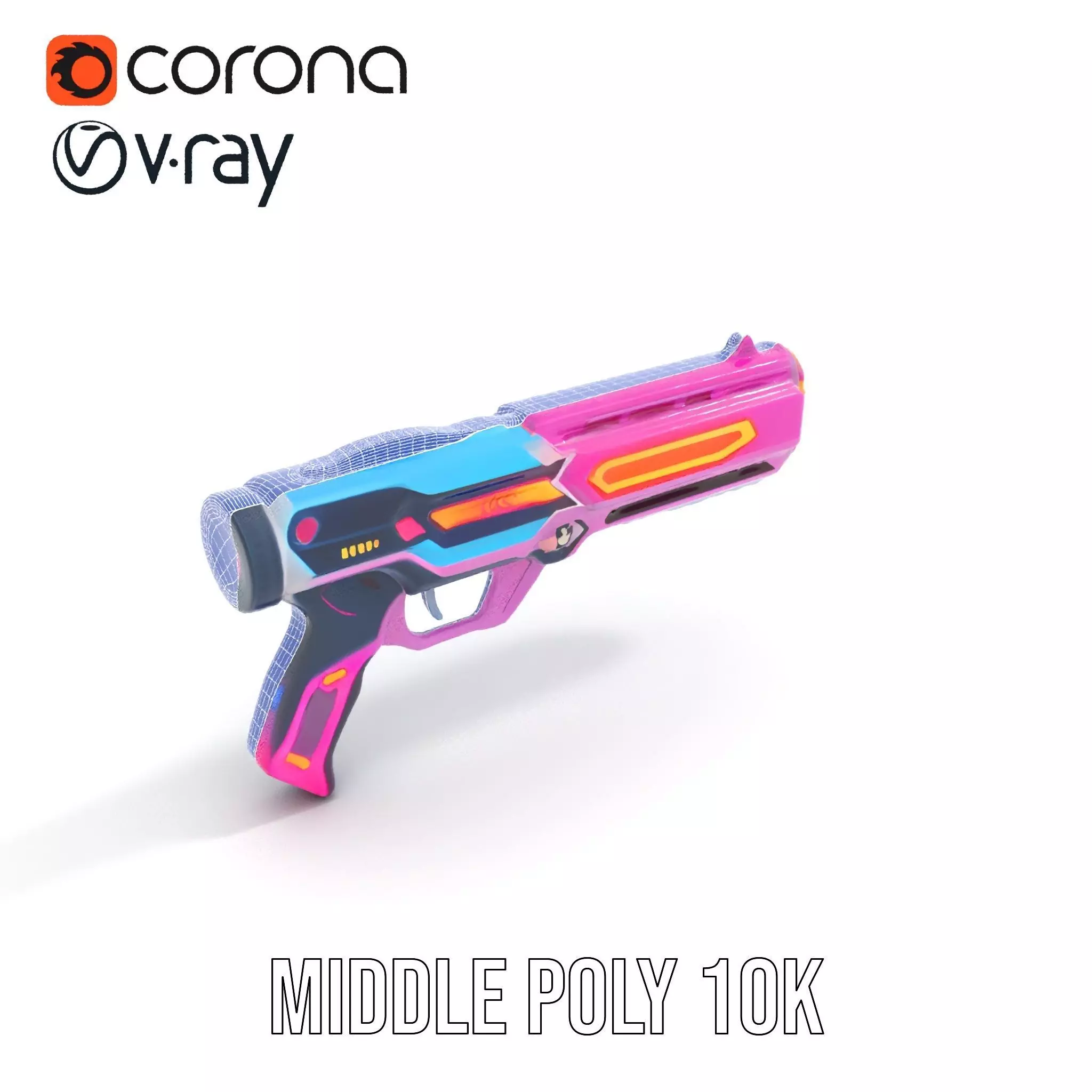 Neon Laser Blaster model pack Low-poly 3D model_21