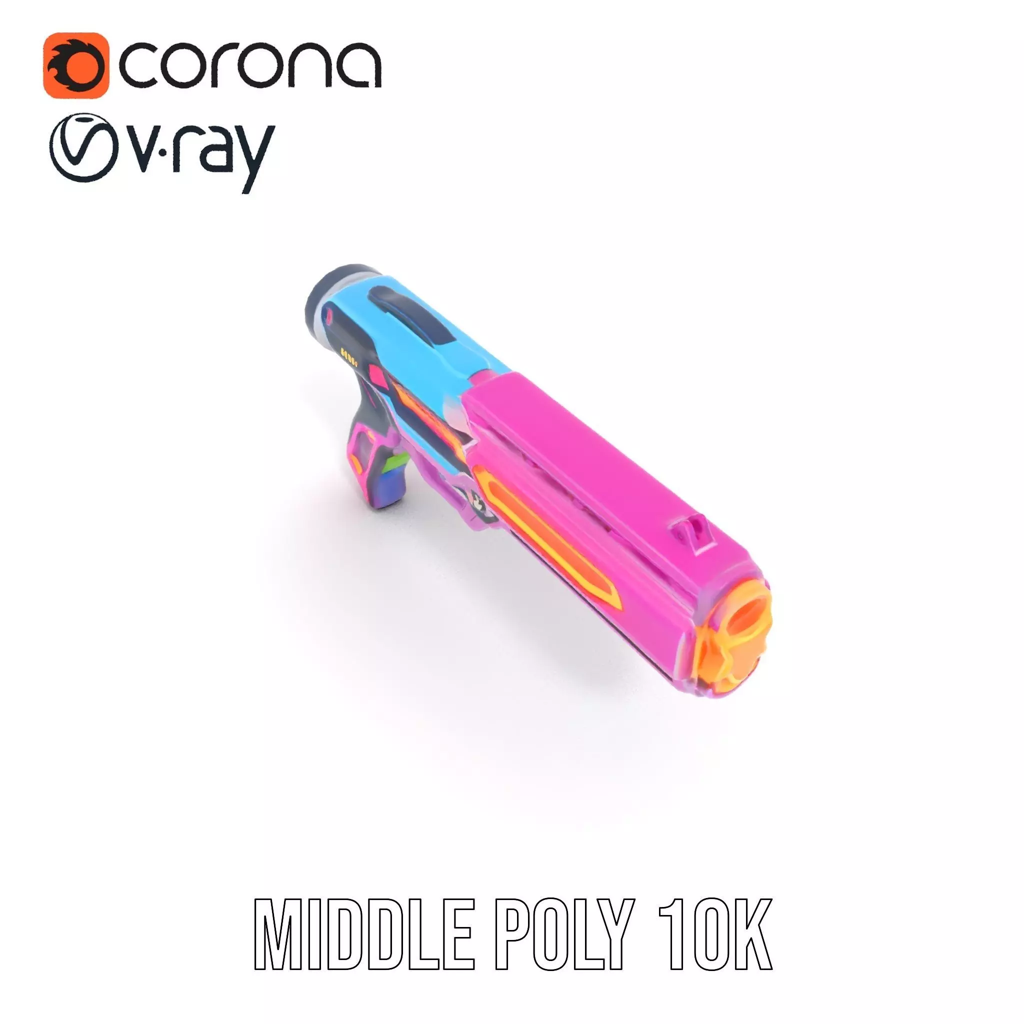 Neon Laser Blaster model pack Low-poly 3D model_19