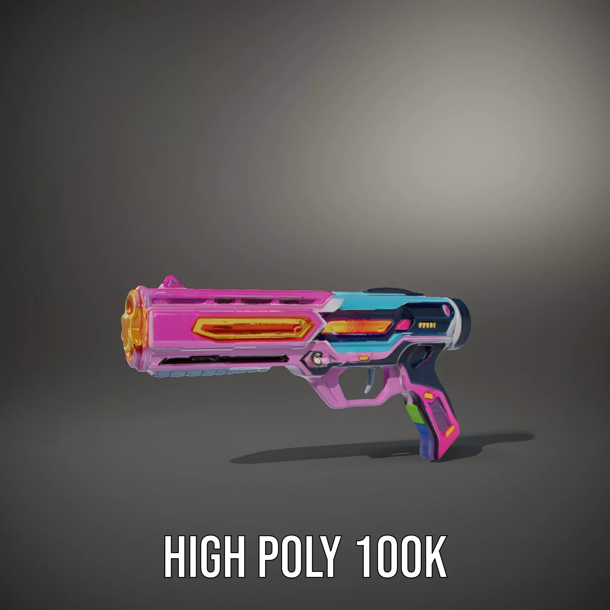 Neon Laser Blaster model pack Low-poly 3D model_8