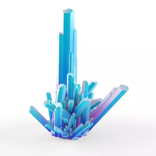 Crystal Emerald Gem 3D Model Quartz 3D model_0