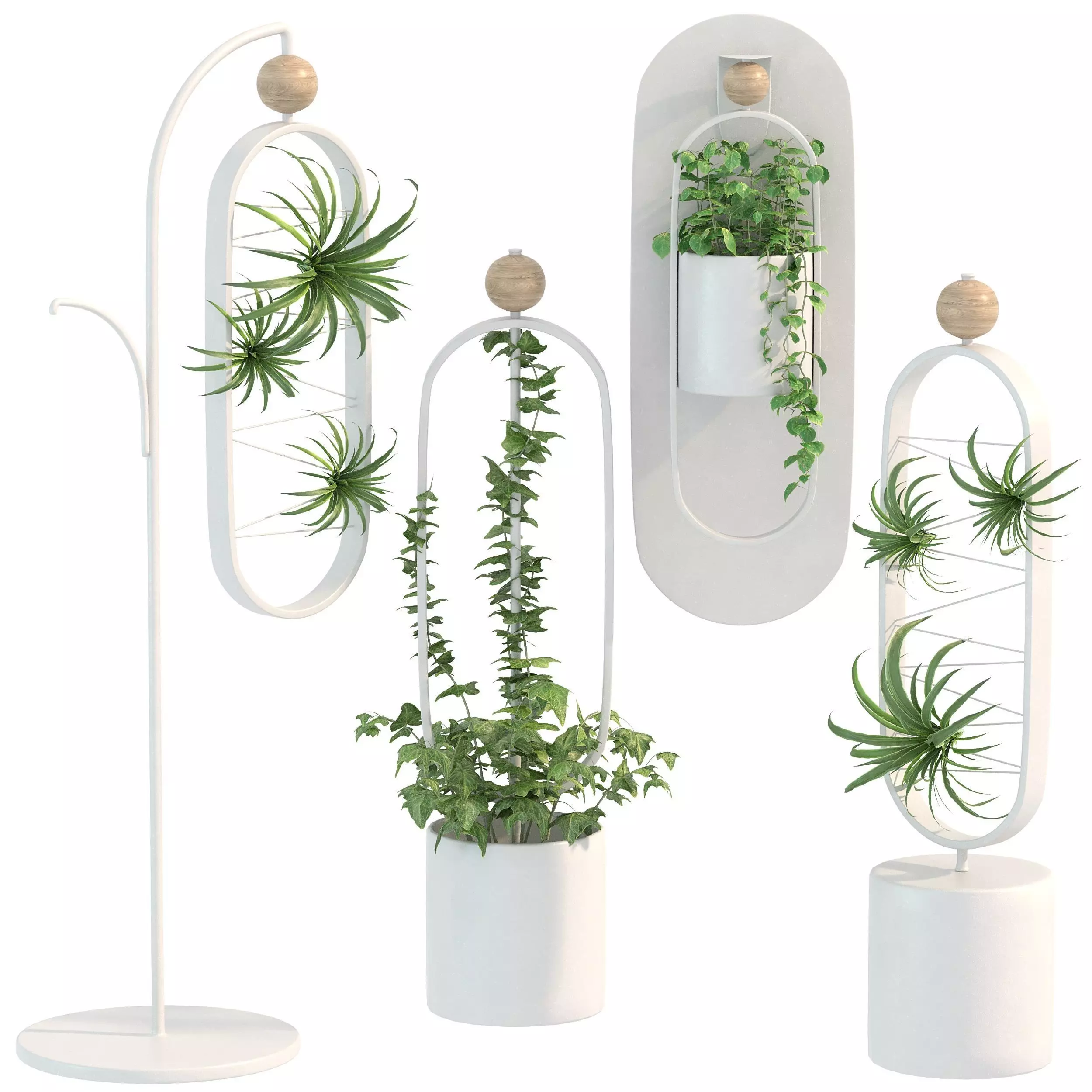 Planters with Moveable Magnetic Pots 3D model