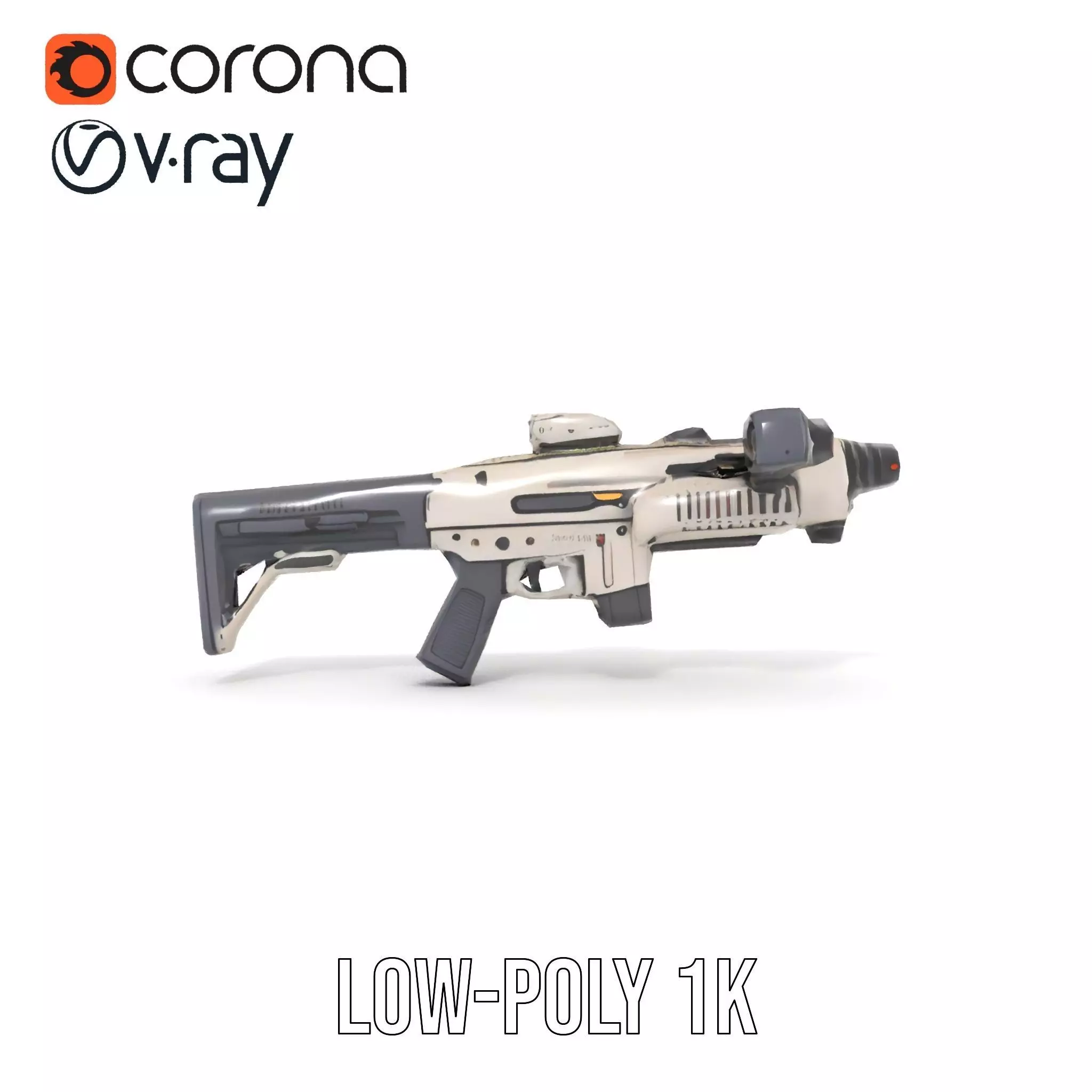 Tactical Blaster Rifle model pack Low-poly 3D model_24