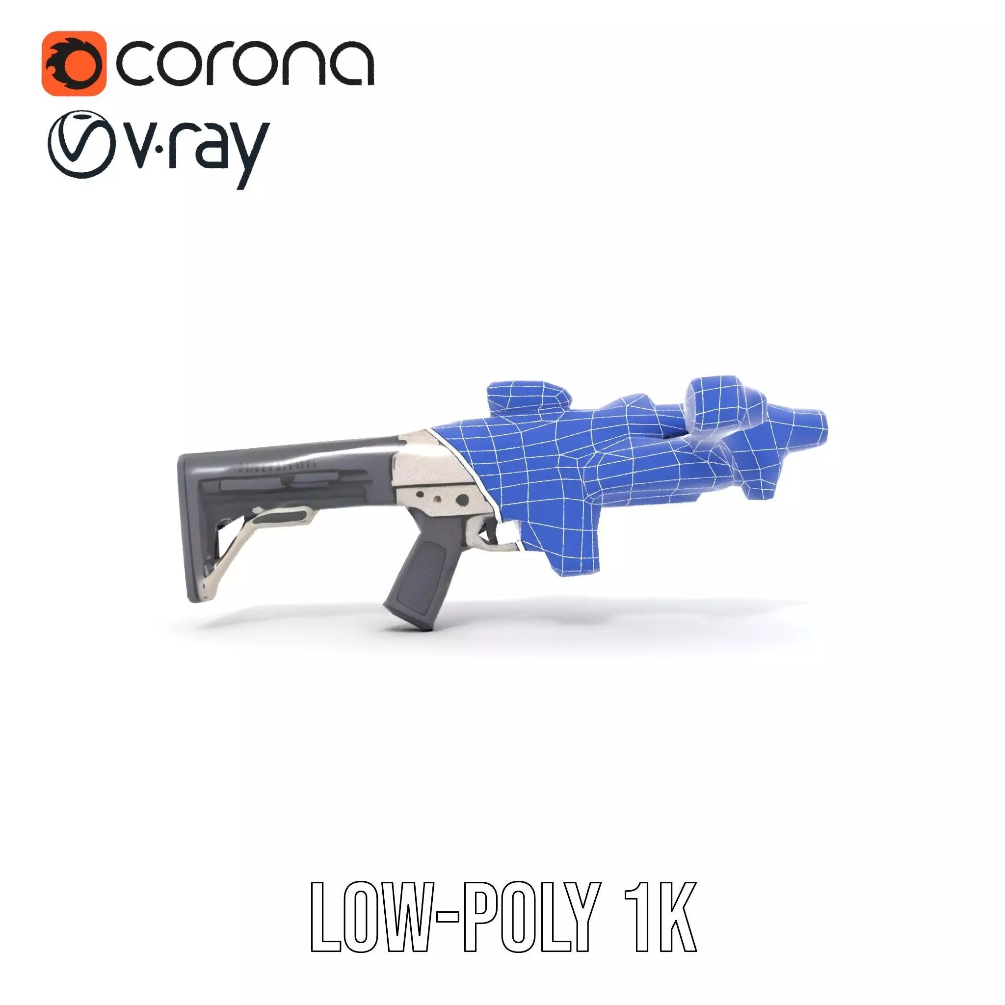 Tactical Blaster Rifle model pack Low-poly 3D model_30