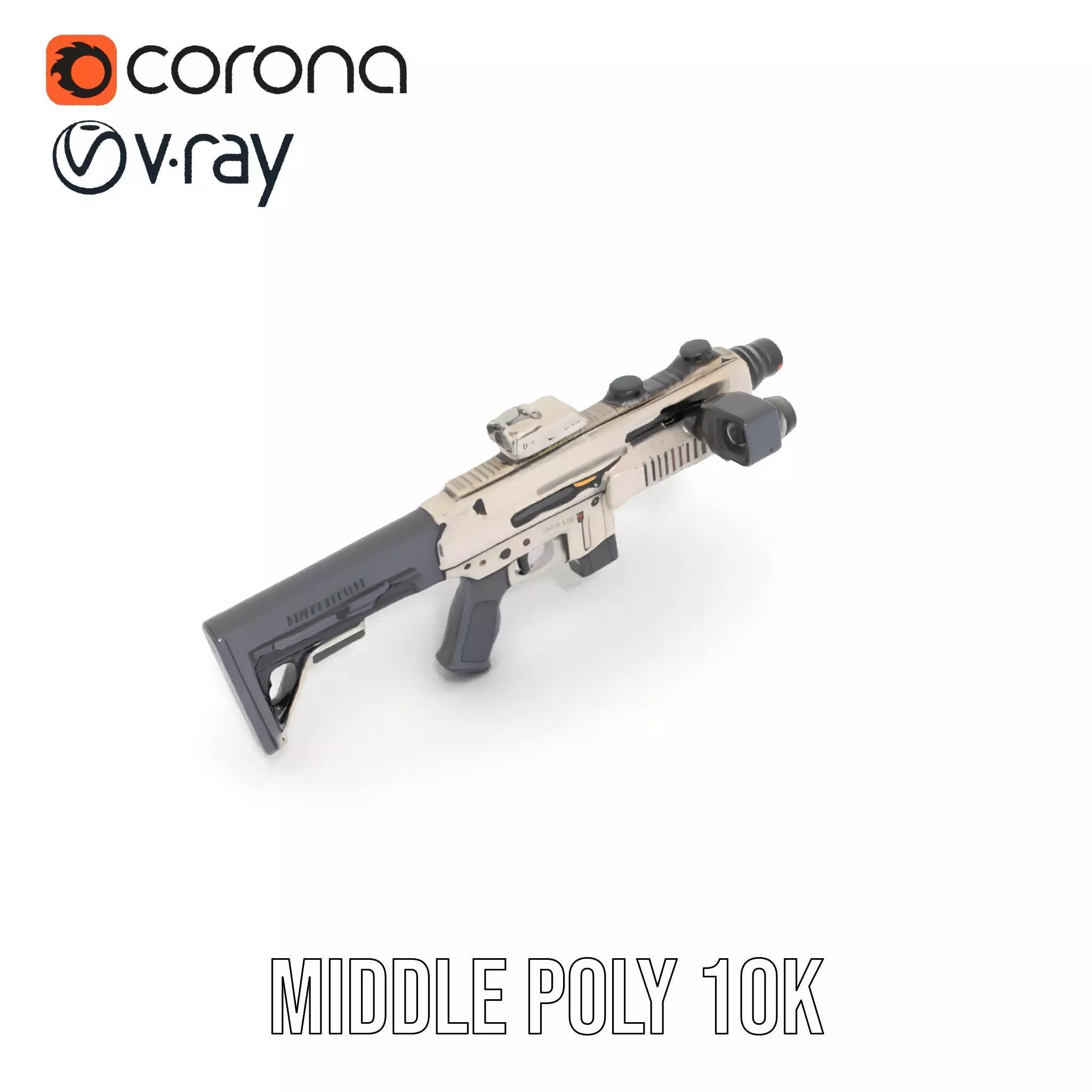 Tactical Blaster Rifle model pack Low-poly 3D model_6