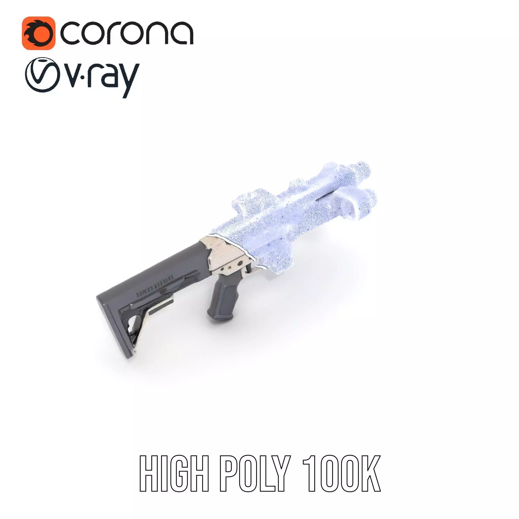 Tactical Blaster Rifle model pack Low-poly 3D model_31