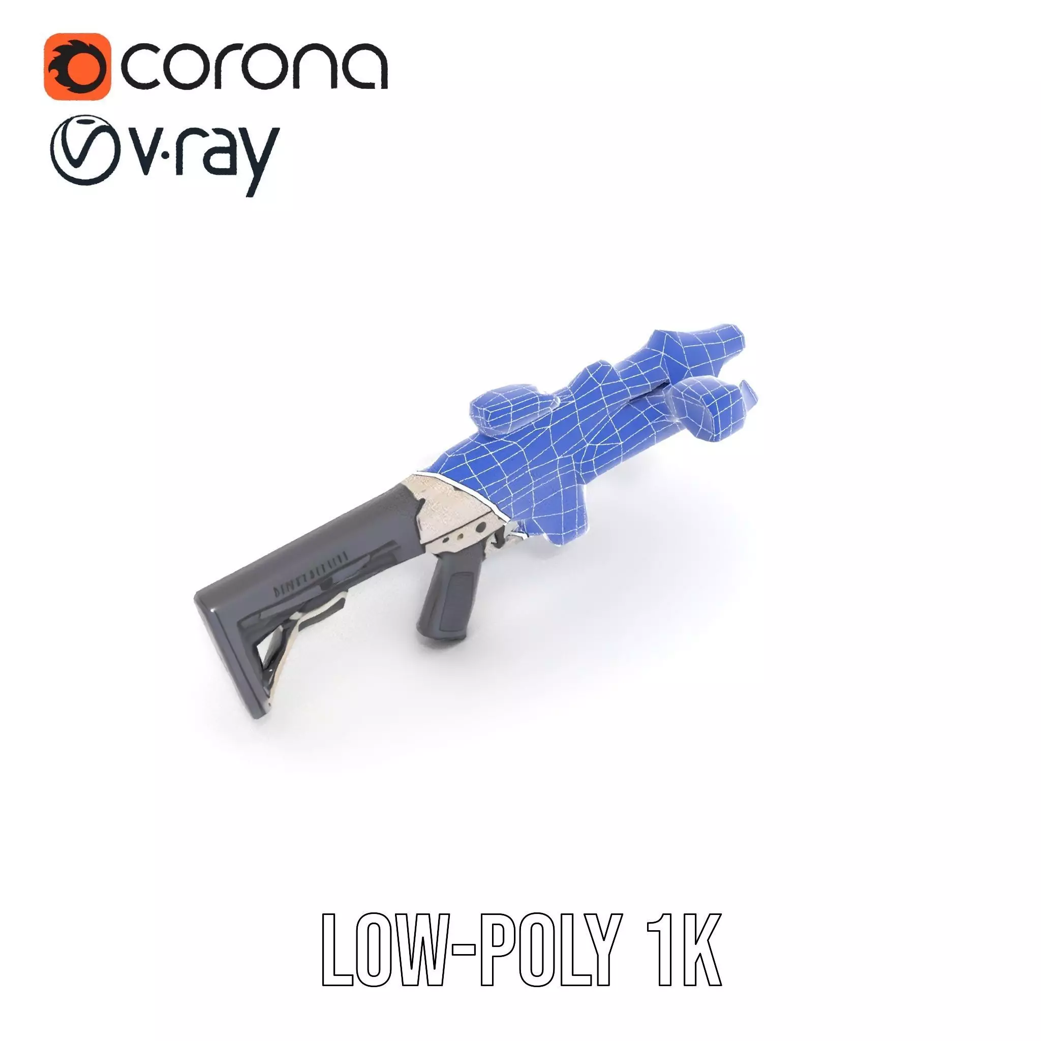 Tactical Blaster Rifle model pack Low-poly 3D model_14