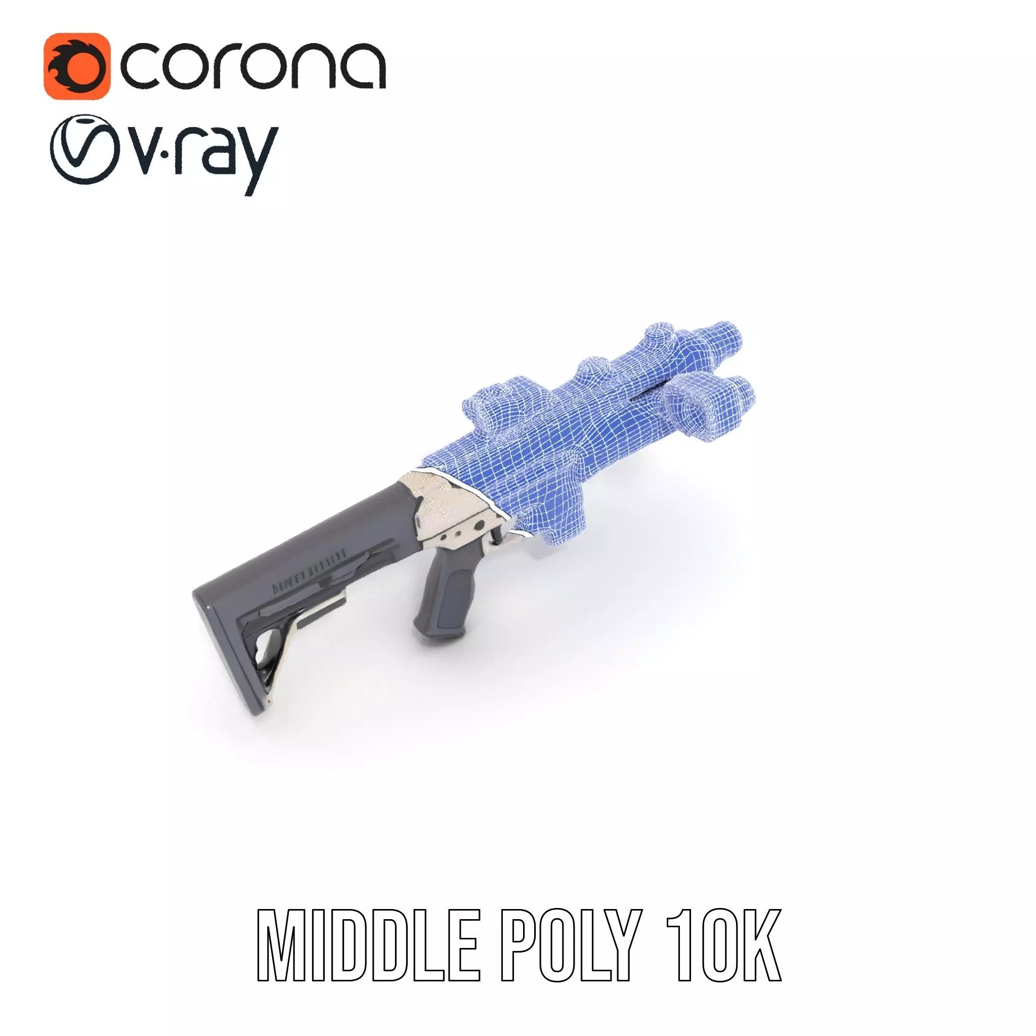 Tactical Blaster Rifle model pack Low-poly 3D model_10