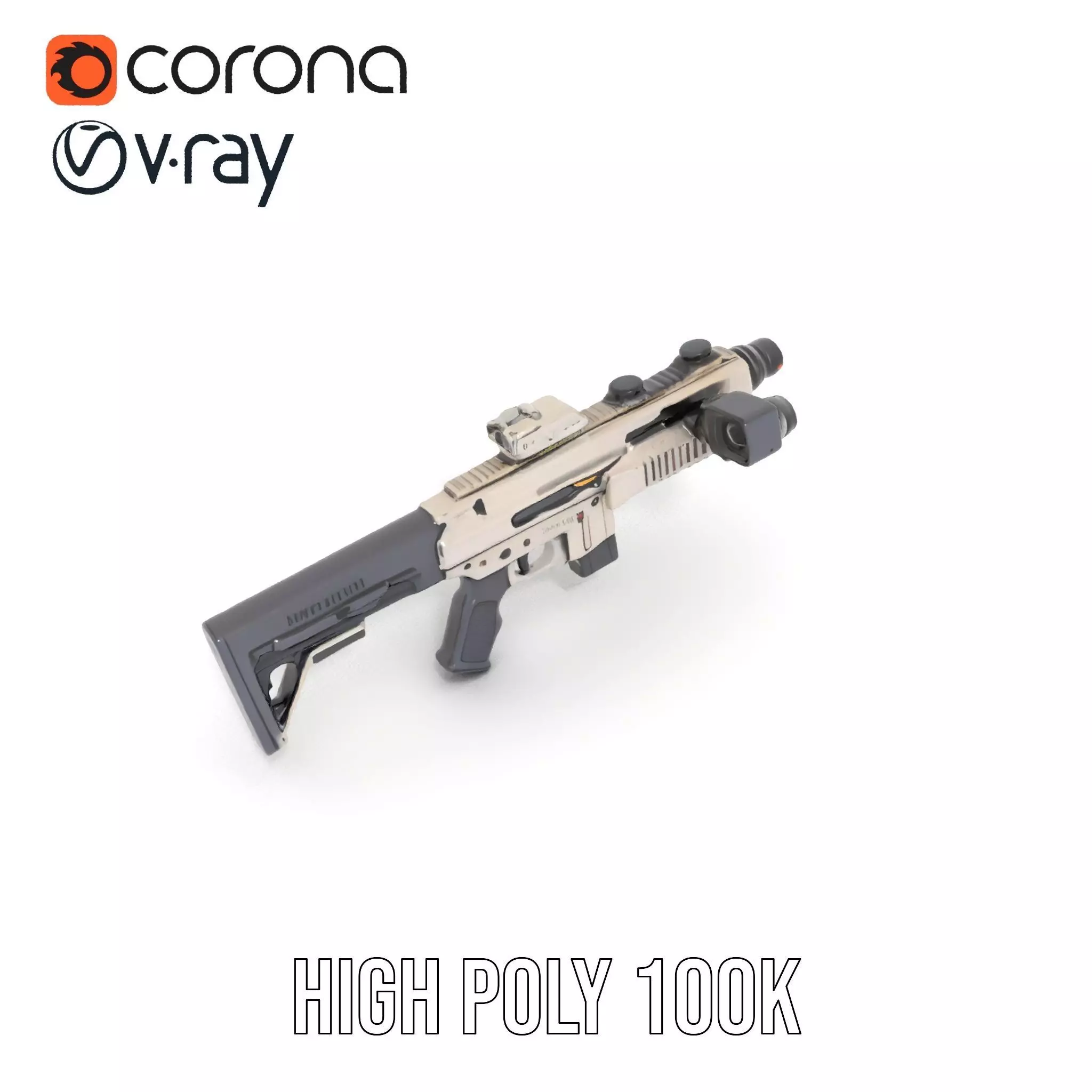 Tactical Blaster Rifle model pack Low-poly 3D model_20