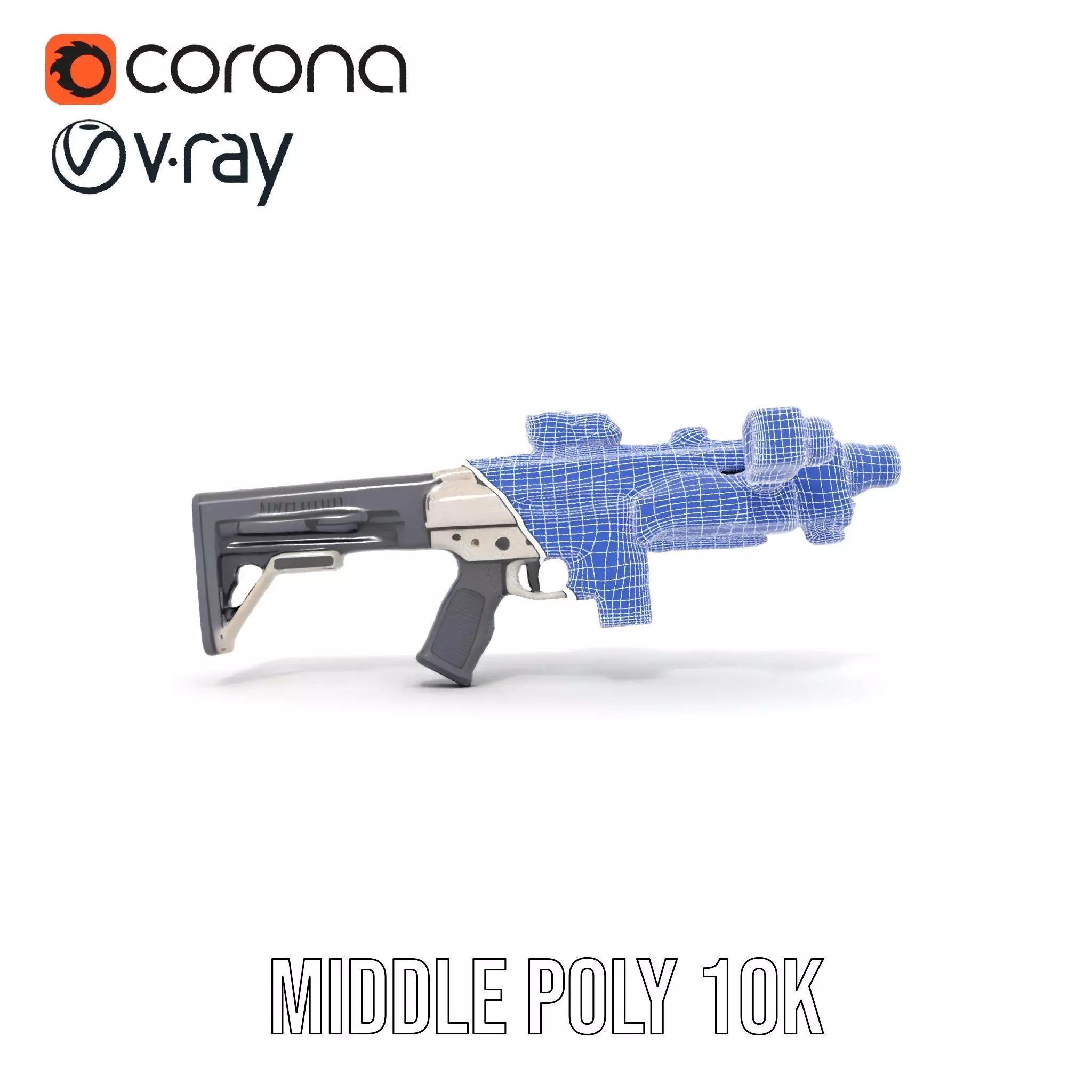 Tactical Blaster Rifle model pack Low-poly 3D model_18