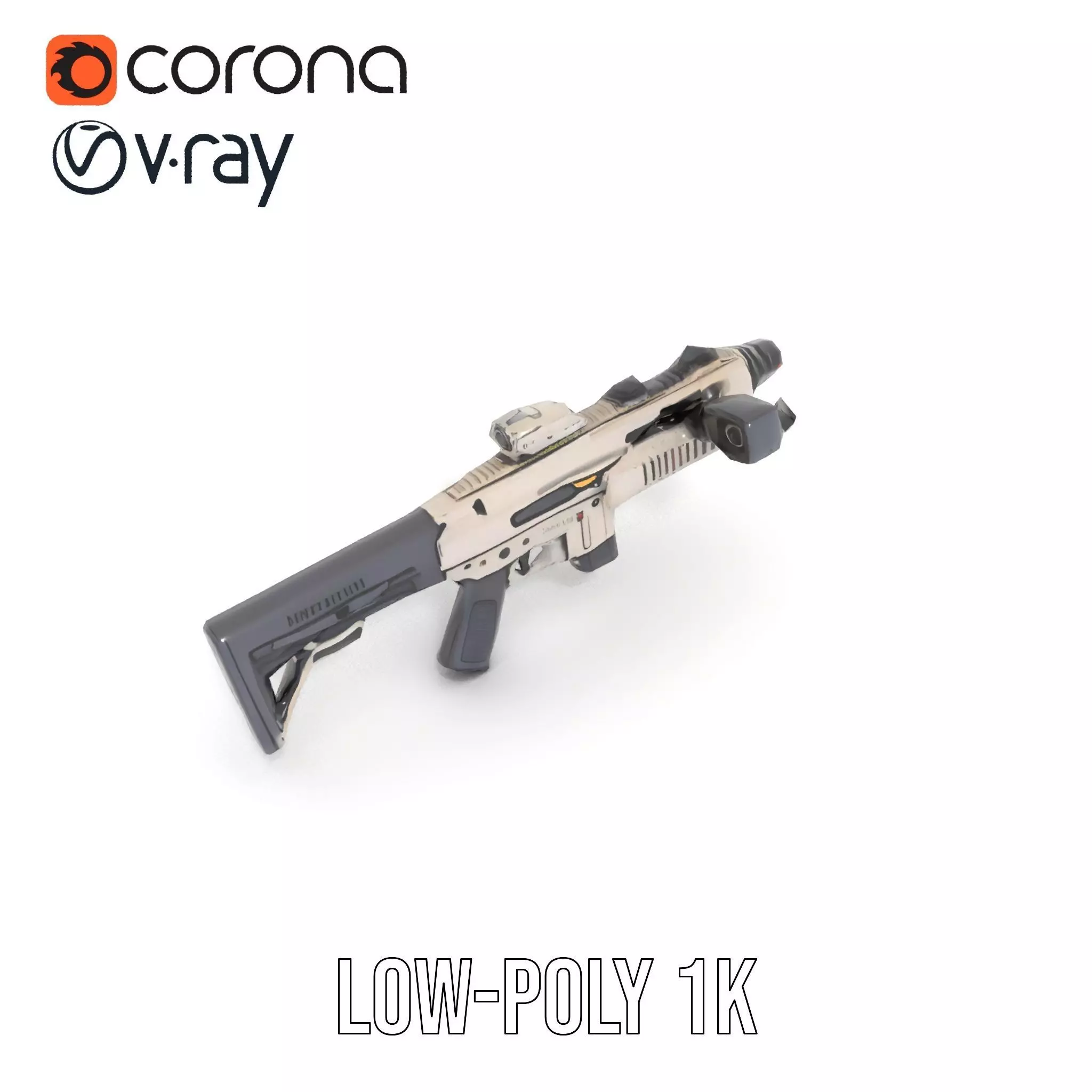 Tactical Blaster Rifle model pack Low-poly 3D model_19