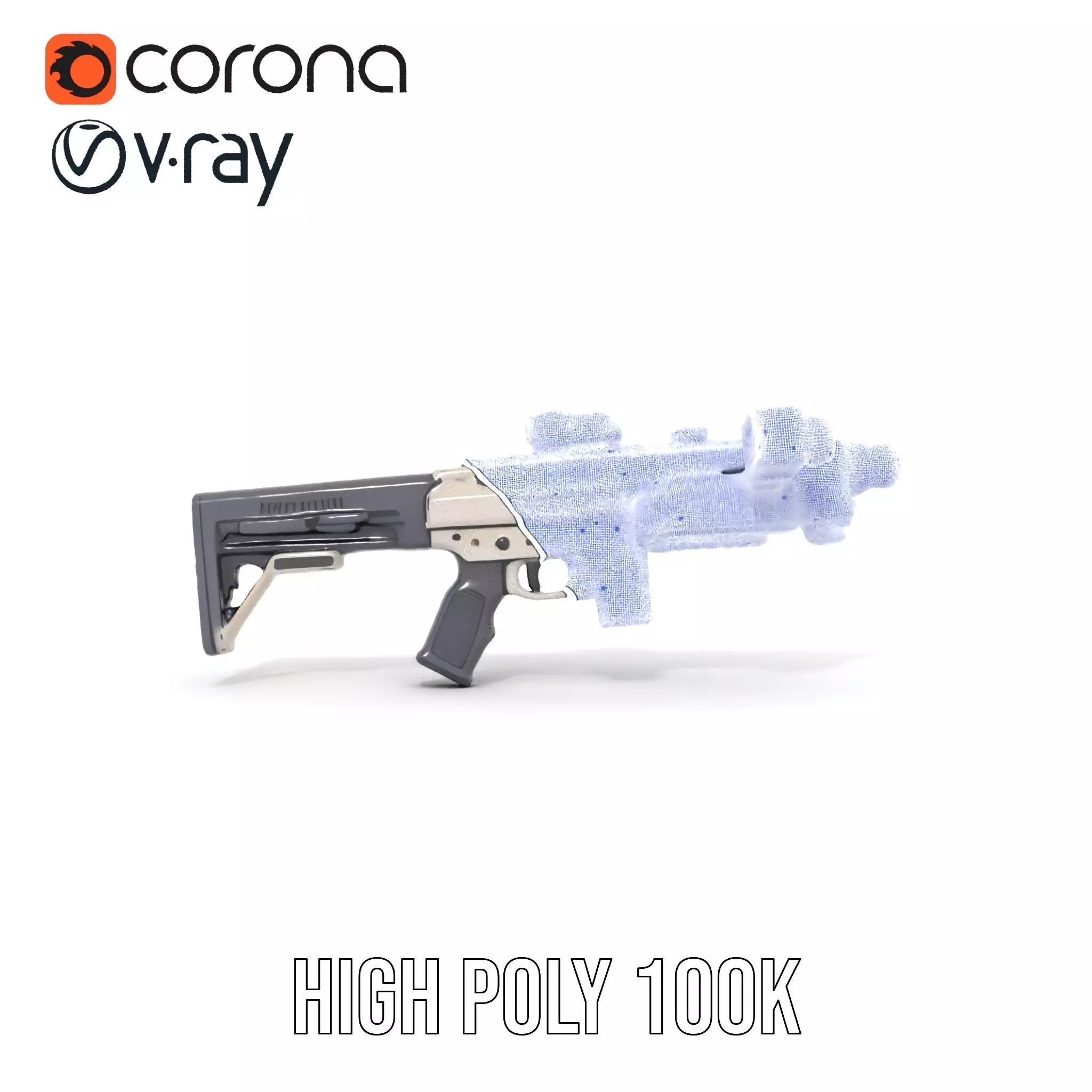 Tactical Blaster Rifle model pack Low-poly 3D model_33