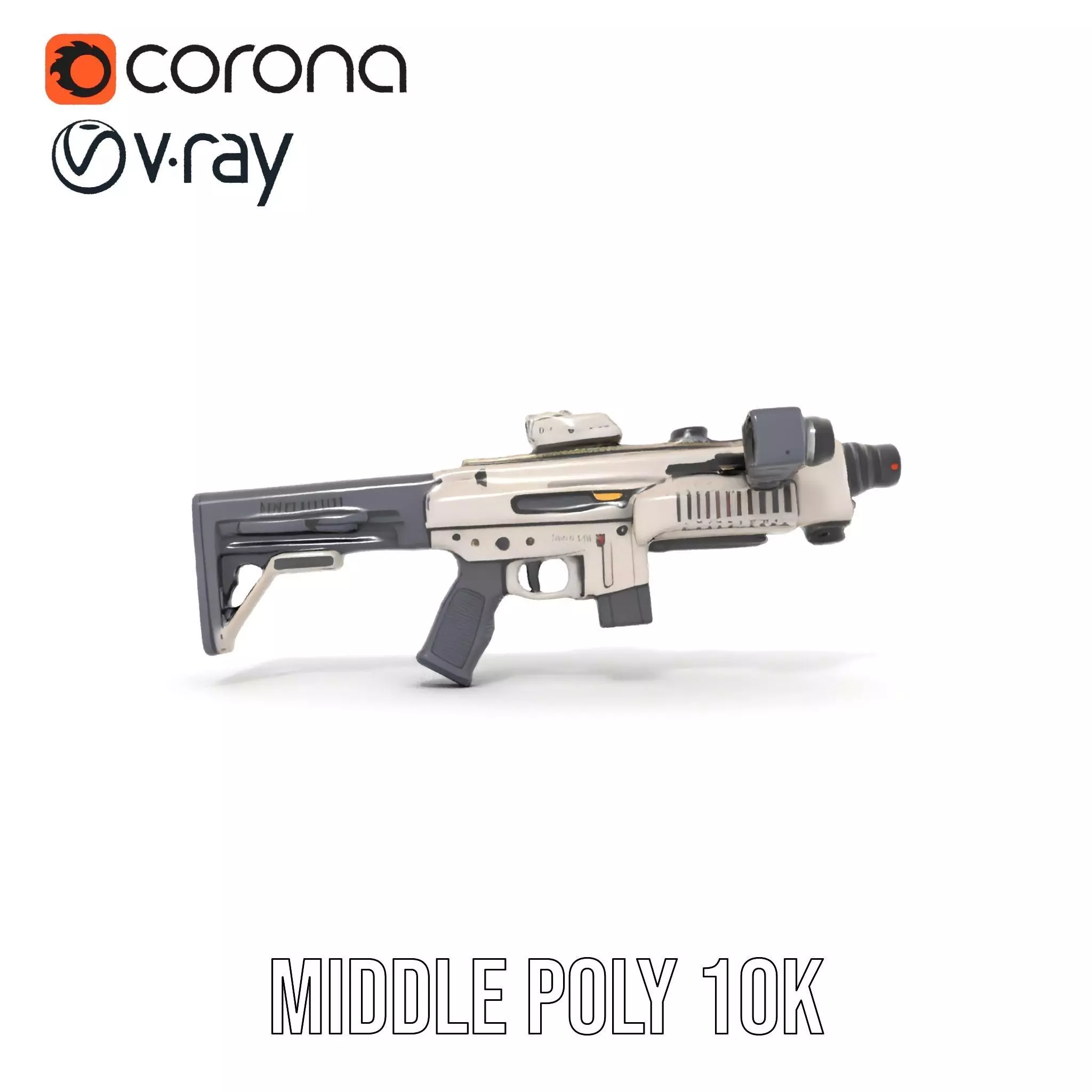 Tactical Blaster Rifle model pack Low-poly 3D model_15