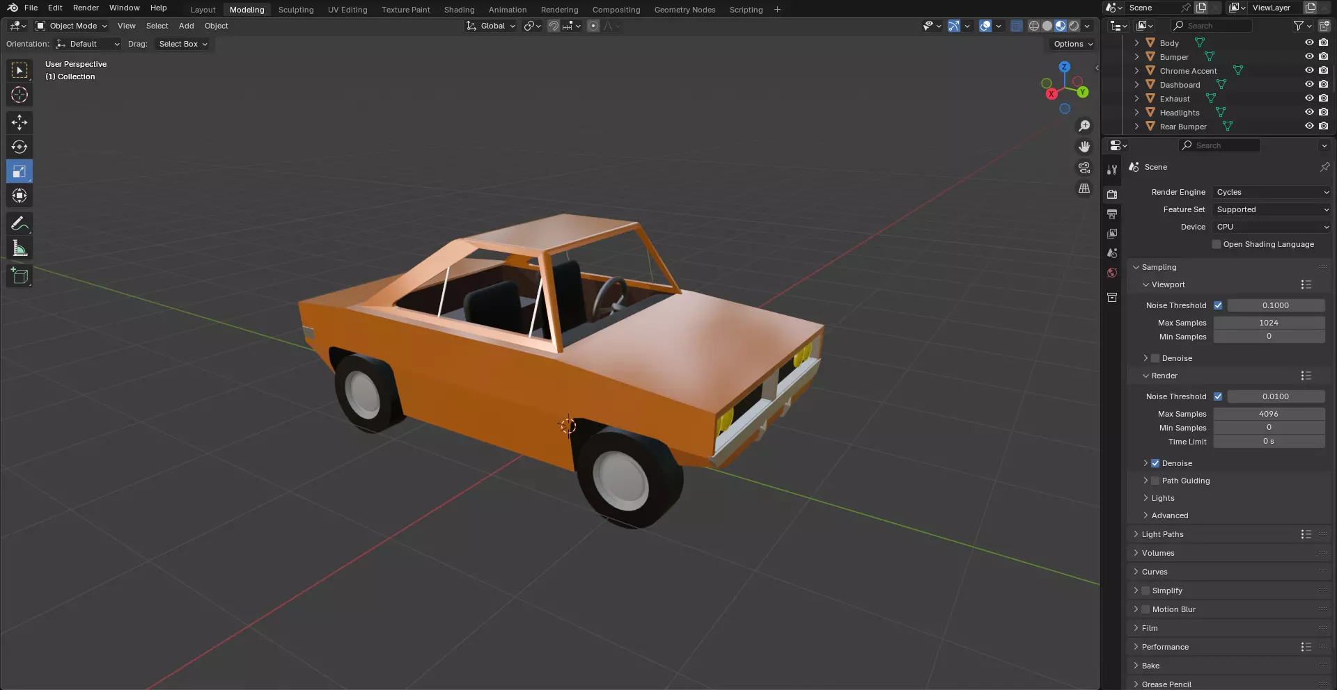 Low Poly 69 Charger 3D model_6