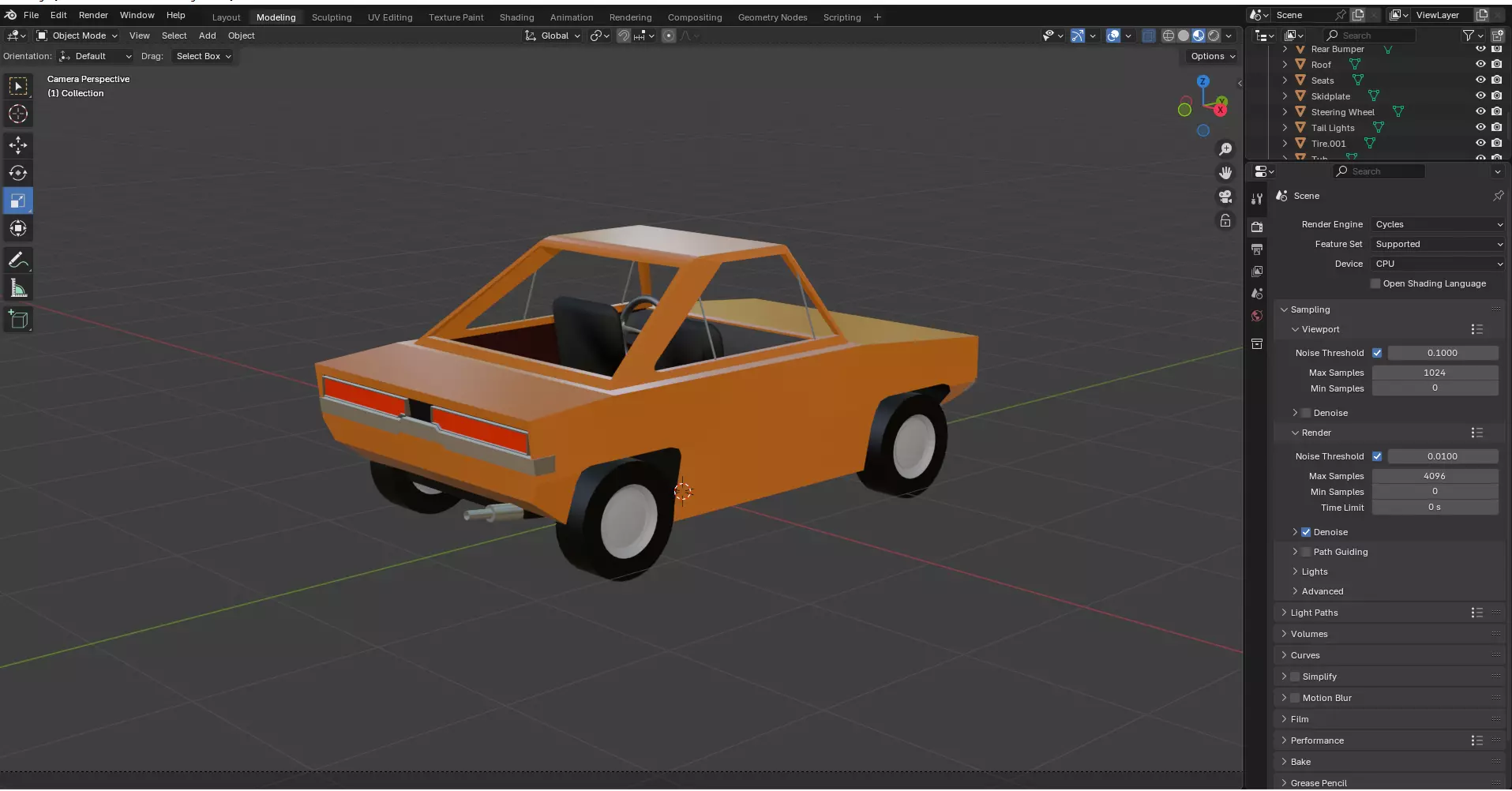 Low Poly 69 Charger 3D model_5