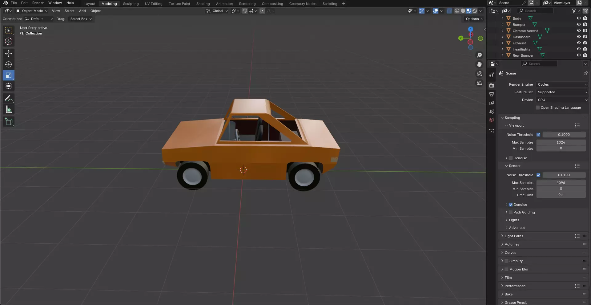 Low Poly 69 Charger 3D model_2