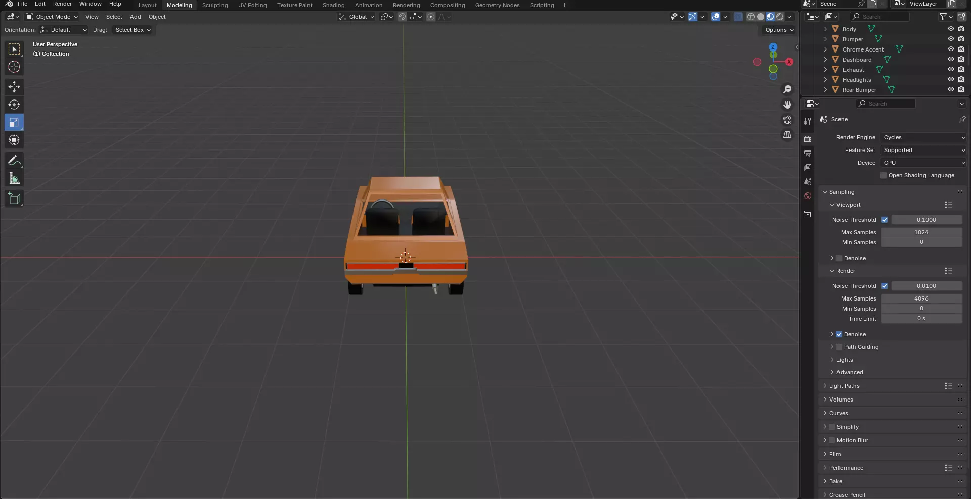 Low Poly 69 Charger 3D model_3