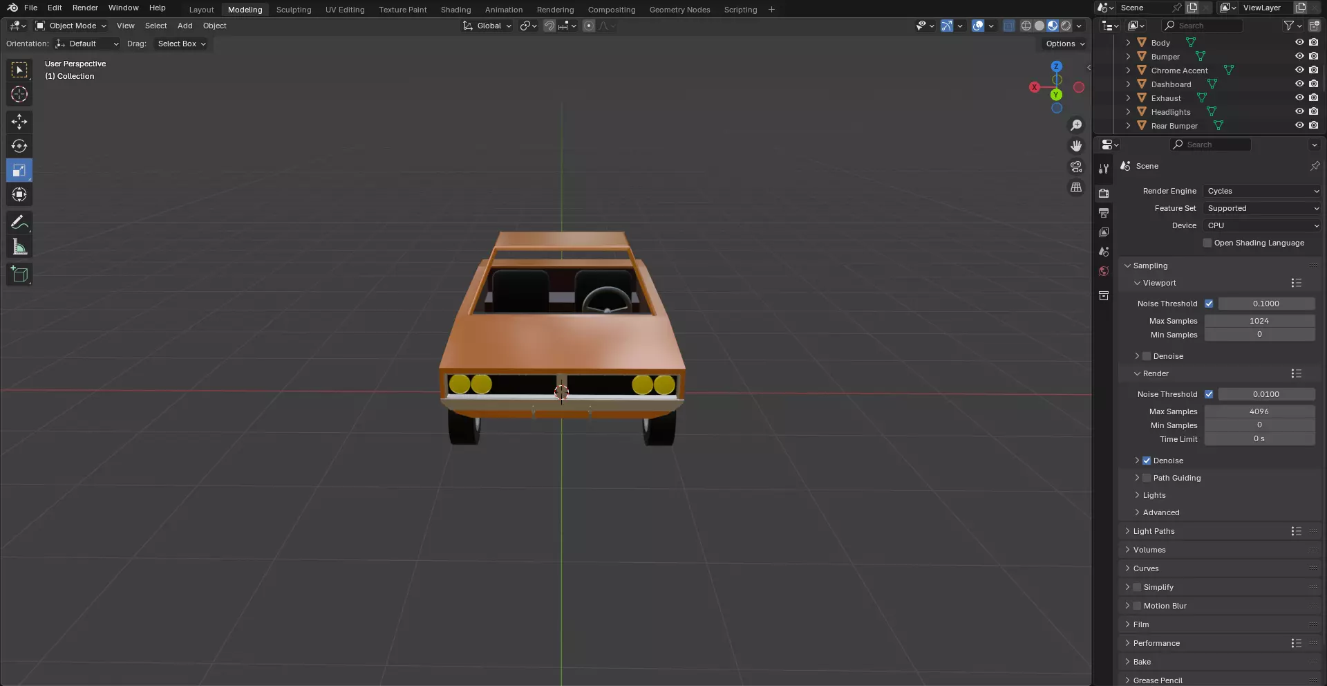 Low Poly 69 Charger 3D model_1
