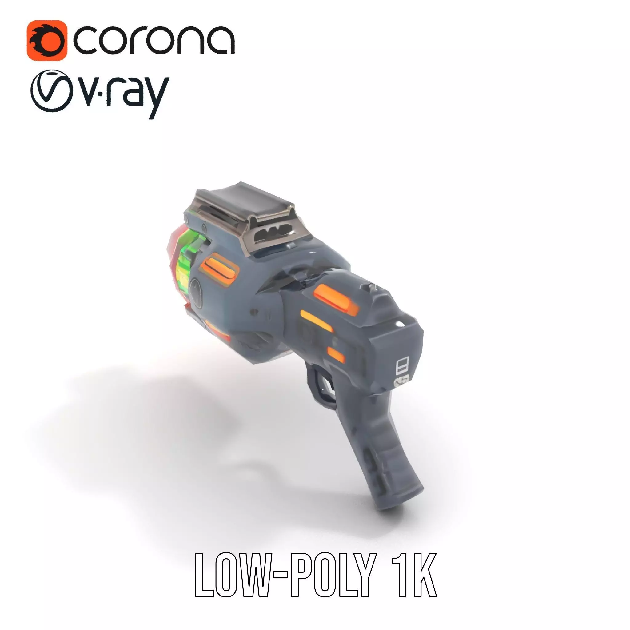 Neon Blaster Gun model pack Low-poly 3D model_7