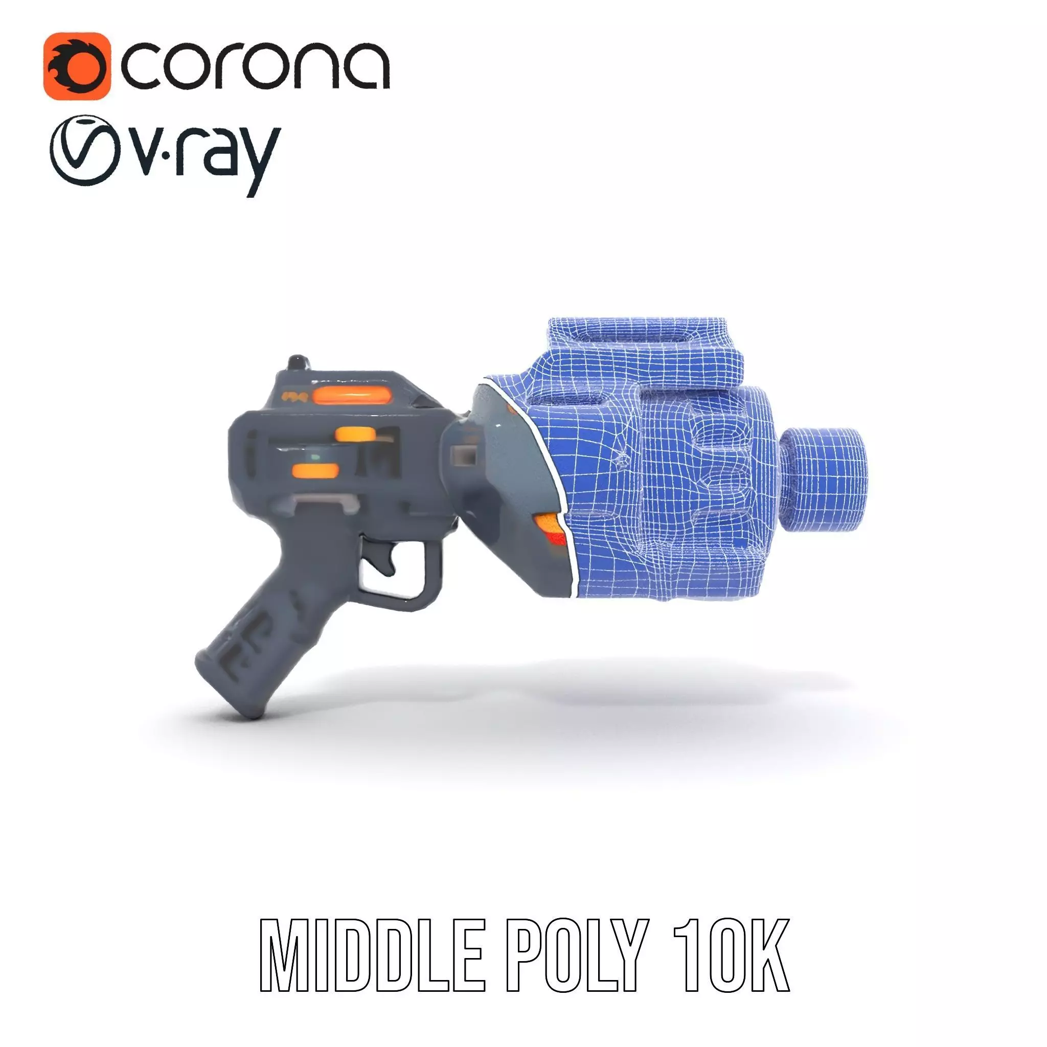 Neon Blaster Gun model pack Low-poly 3D model_29