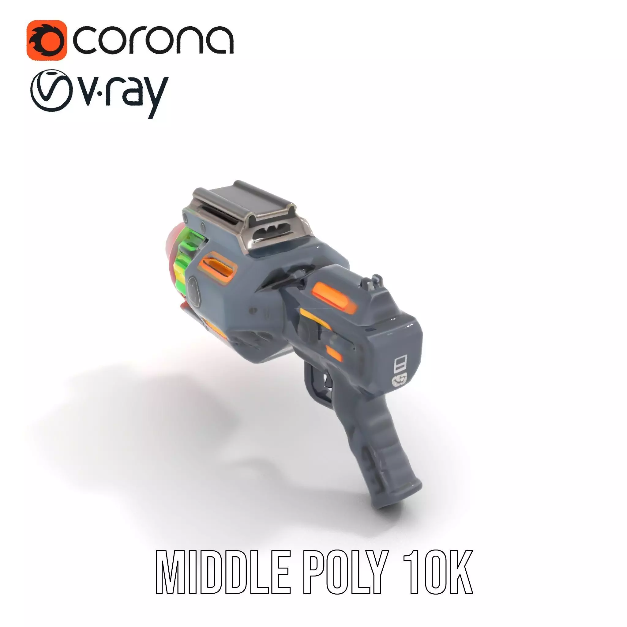 Neon Blaster Gun model pack Low-poly 3D model_6