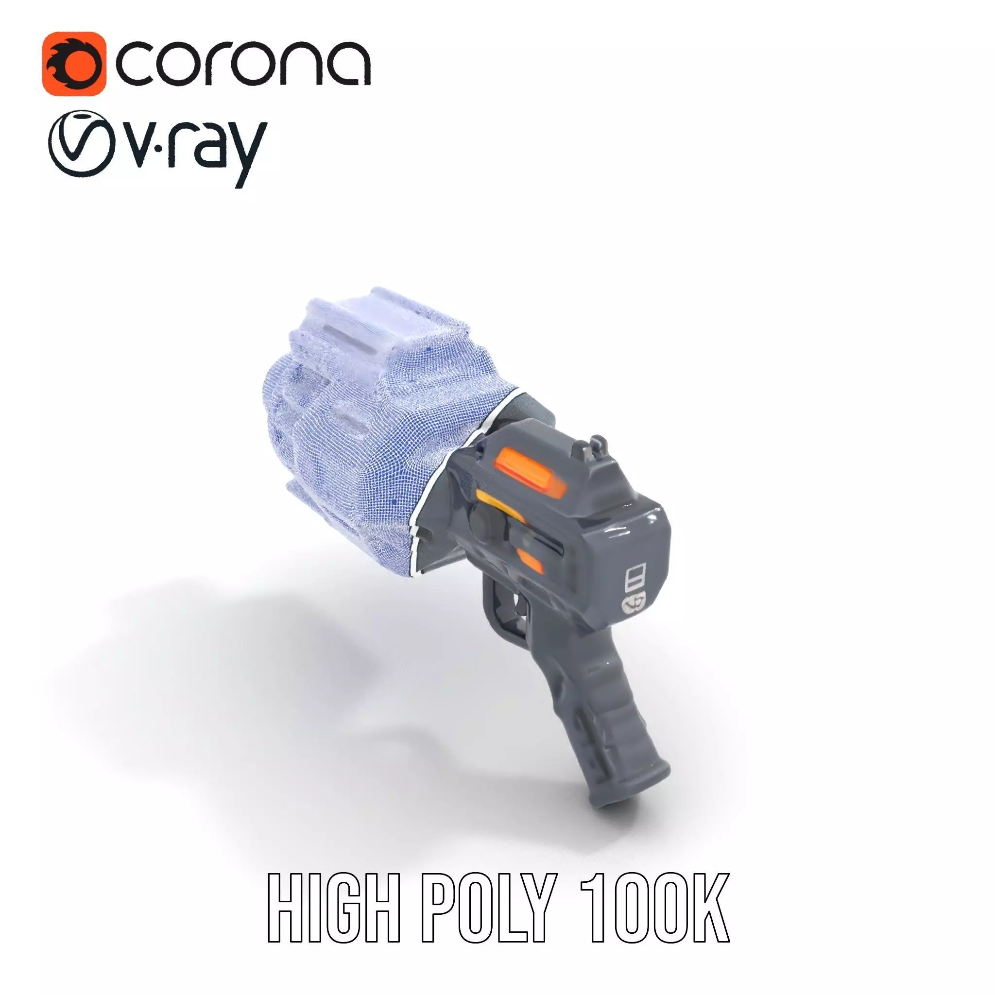 Neon Blaster Gun model pack Low-poly 3D model_23