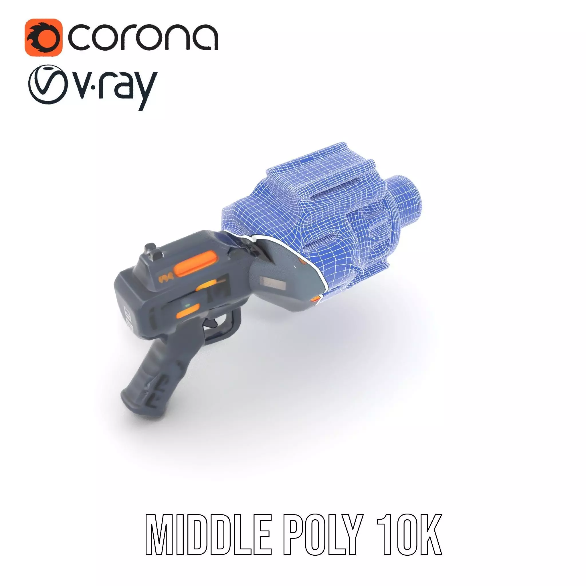 Neon Blaster Gun model pack Low-poly 3D model_21