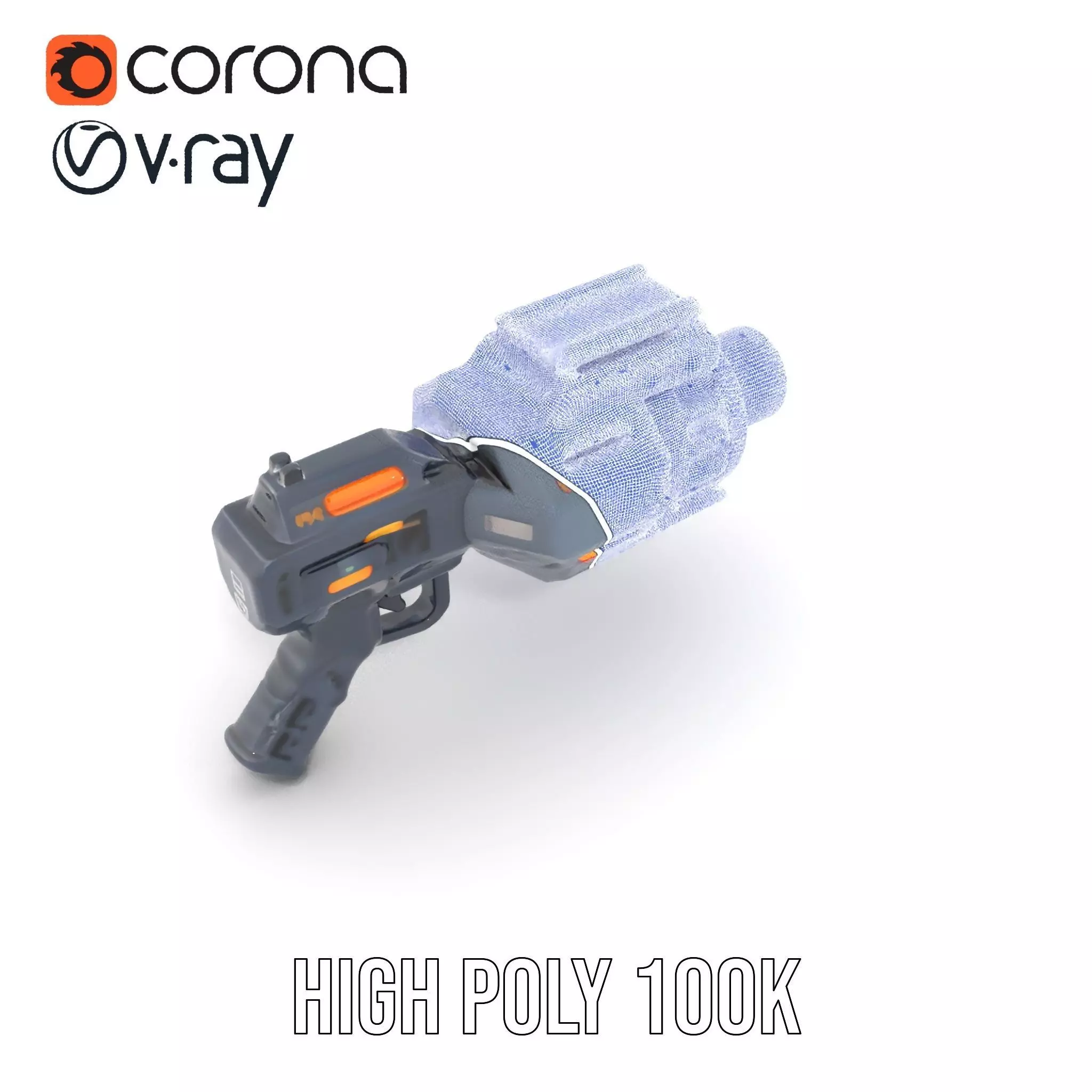 Neon Blaster Gun model pack Low-poly 3D model_32