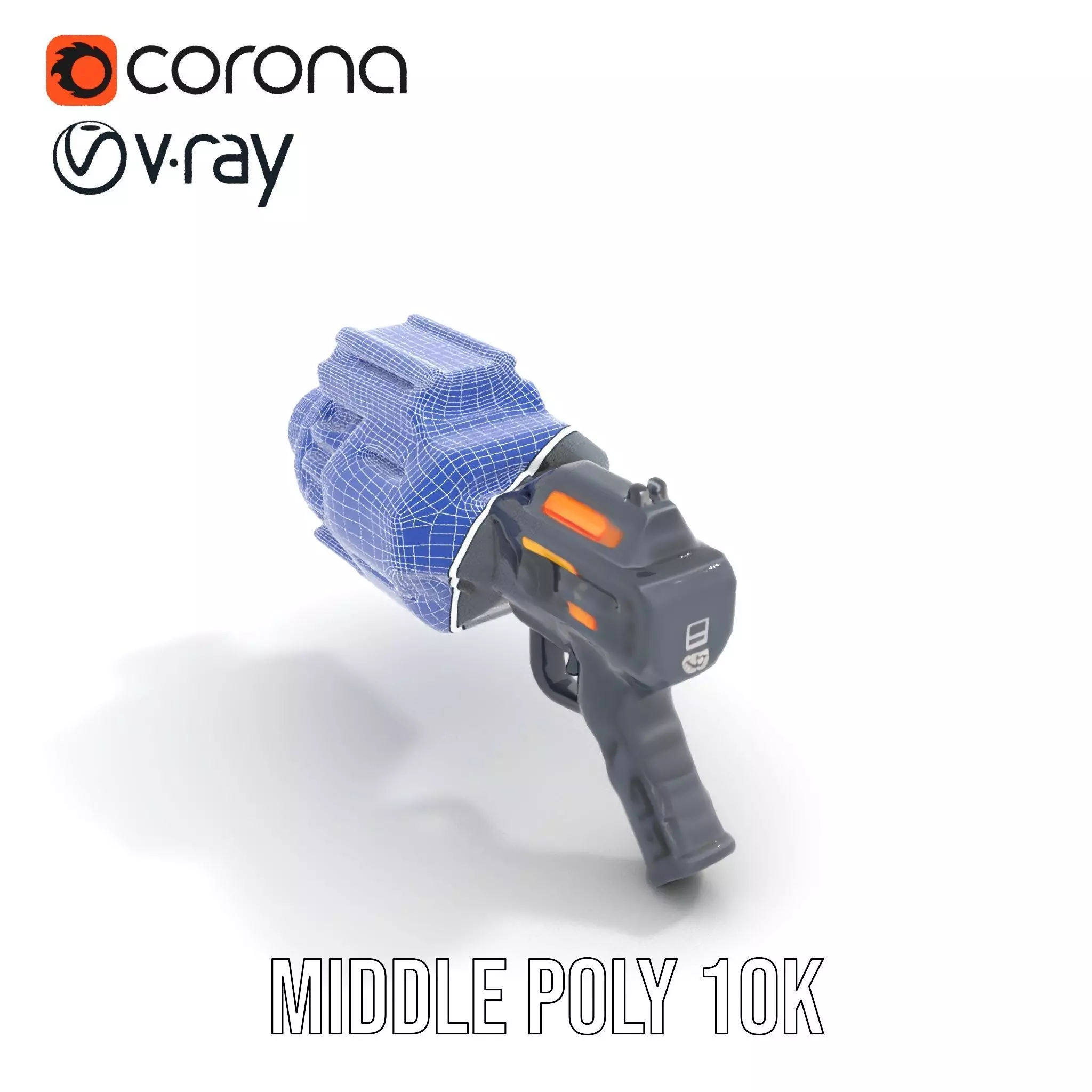 Neon Blaster Gun model pack Low-poly 3D model_24