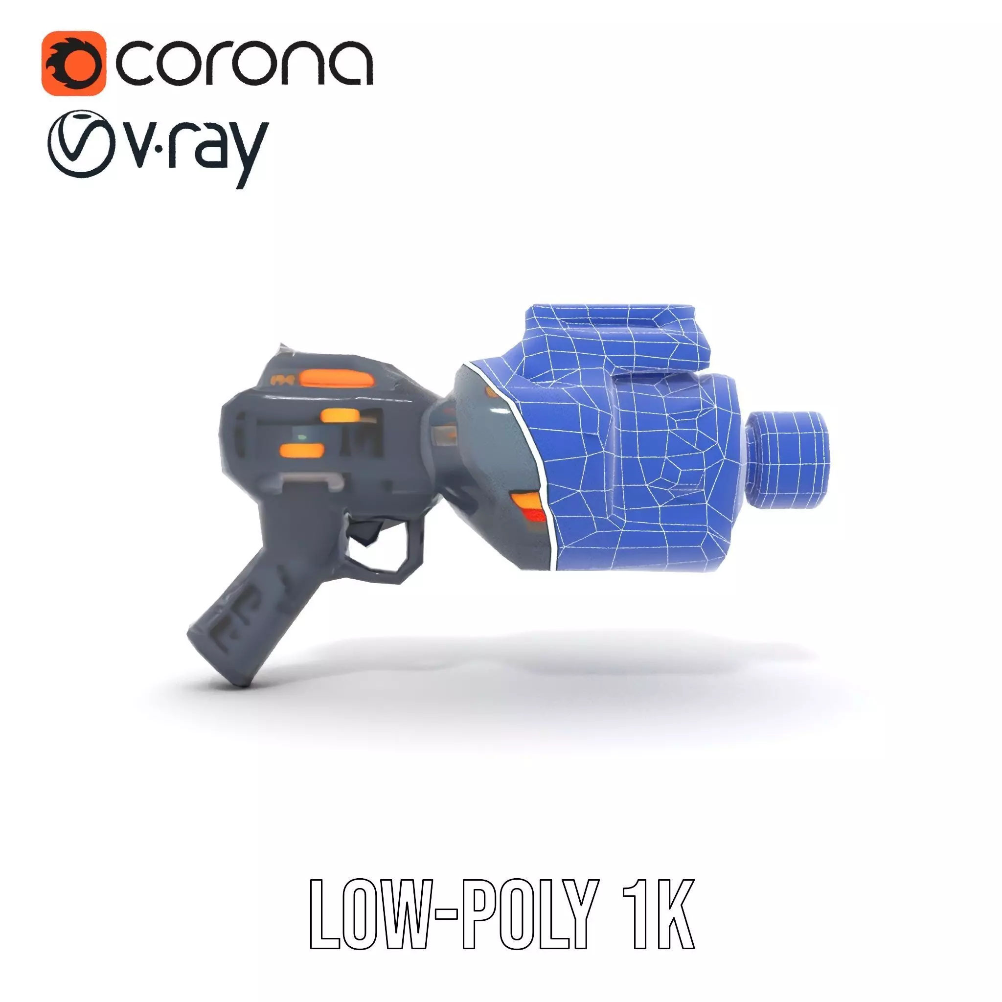 Neon Blaster Gun model pack Low-poly 3D model_27