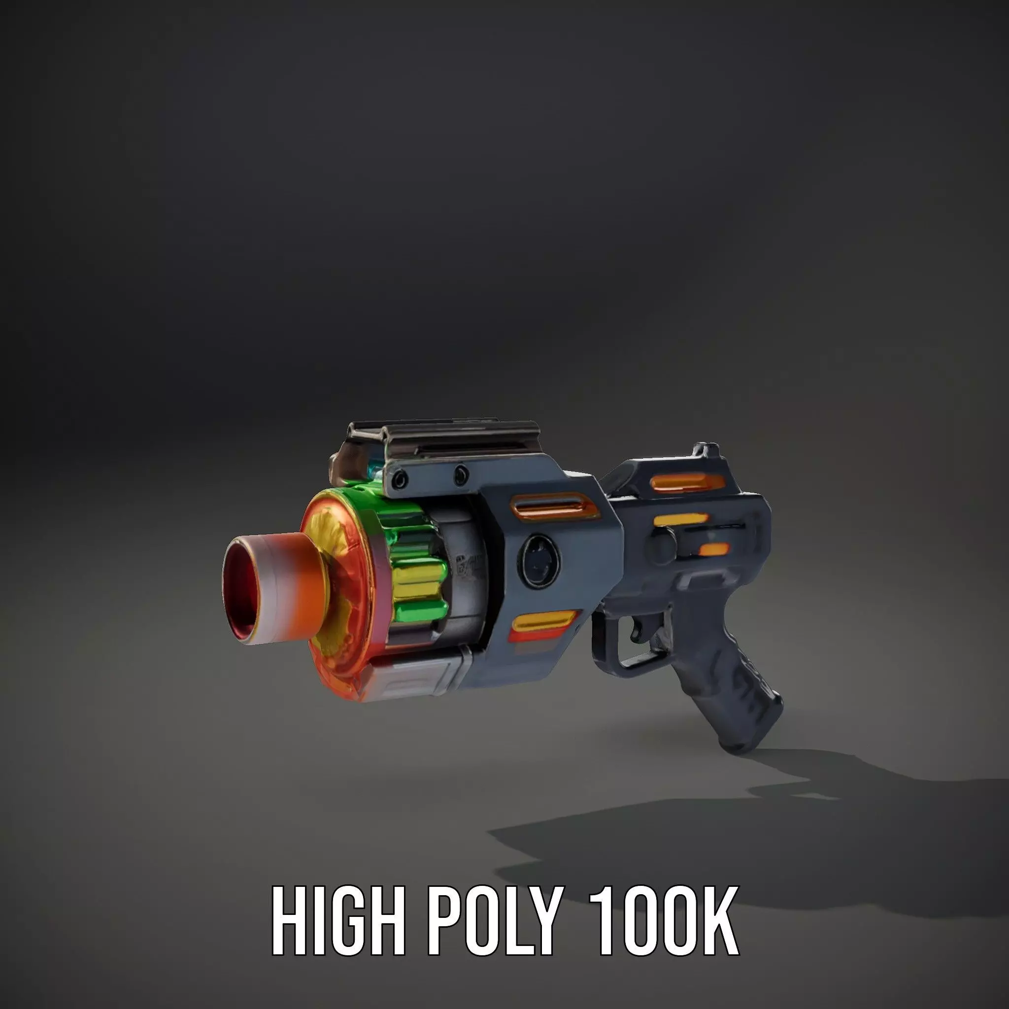 Neon Blaster Gun model pack Low-poly 3D model_10