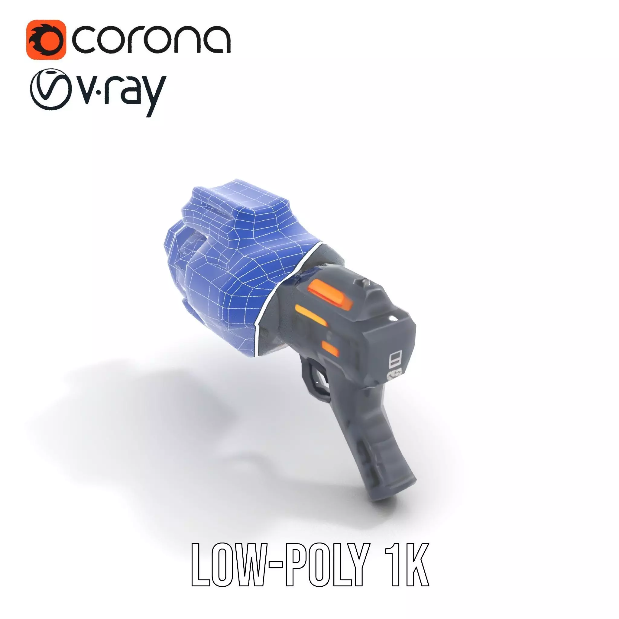 Neon Blaster Gun model pack Low-poly 3D model_19
