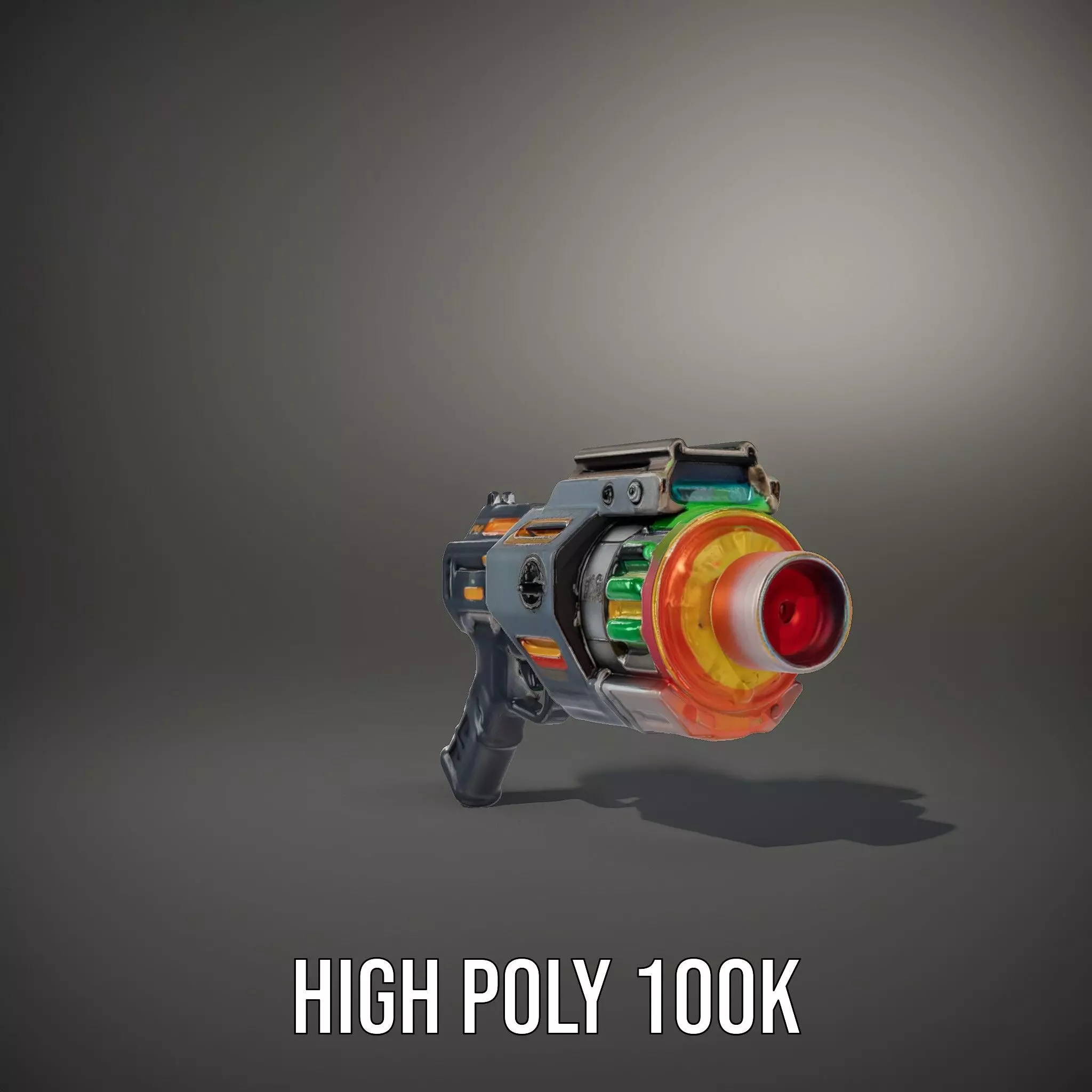 Neon Blaster Gun model pack Low-poly 3D model_8