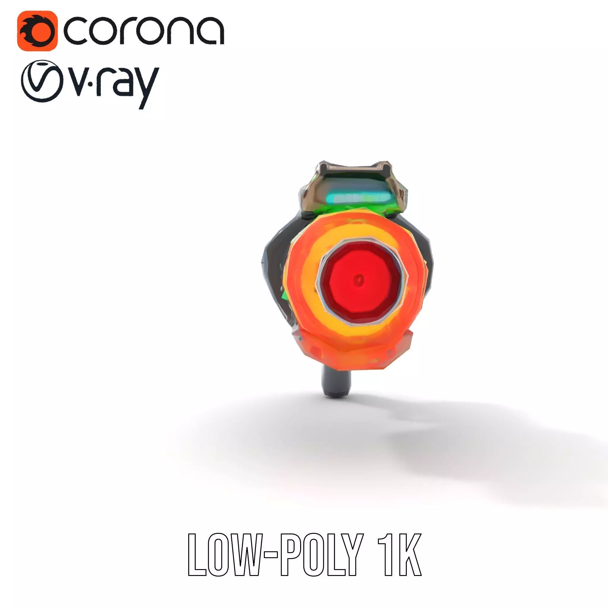 Neon Blaster Gun model pack Low-poly 3D model_16