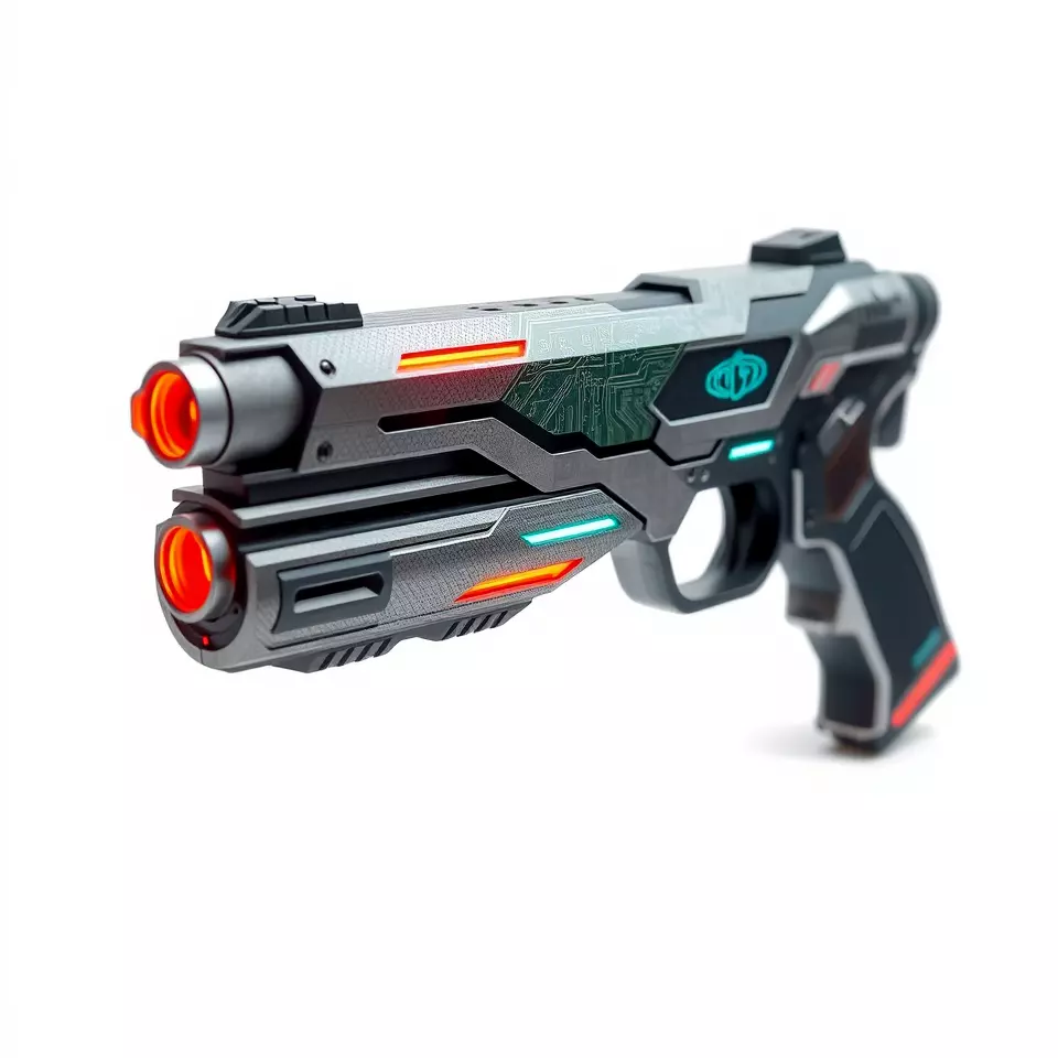 Futuristic SciFi Pistol model pack Low-poly 3D model_2