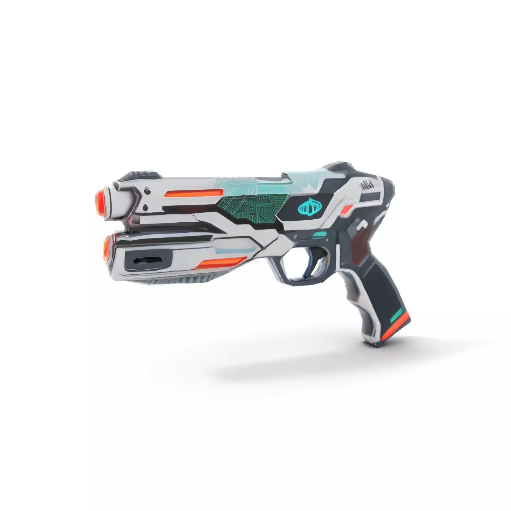 Futuristic SciFi Pistol model pack Low-poly 3D model_7