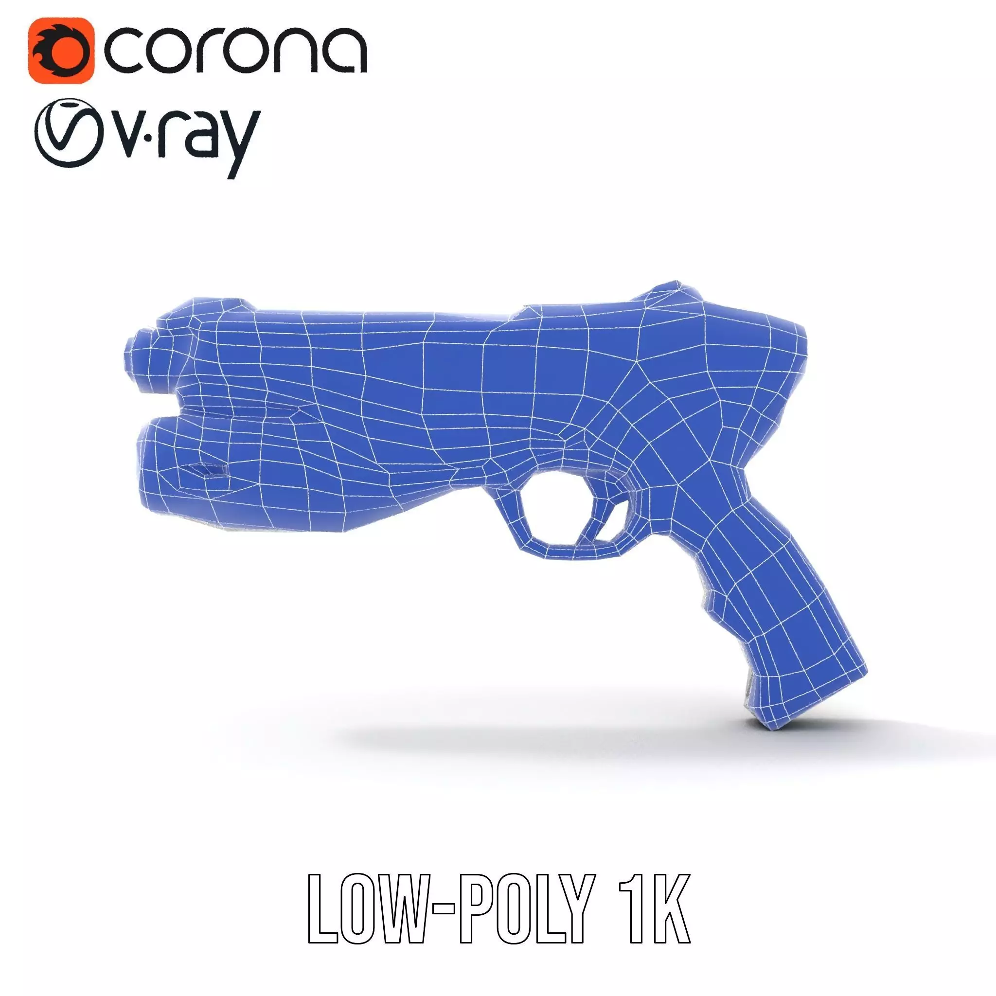 Futuristic SciFi Pistol model pack Low-poly 3D model_25