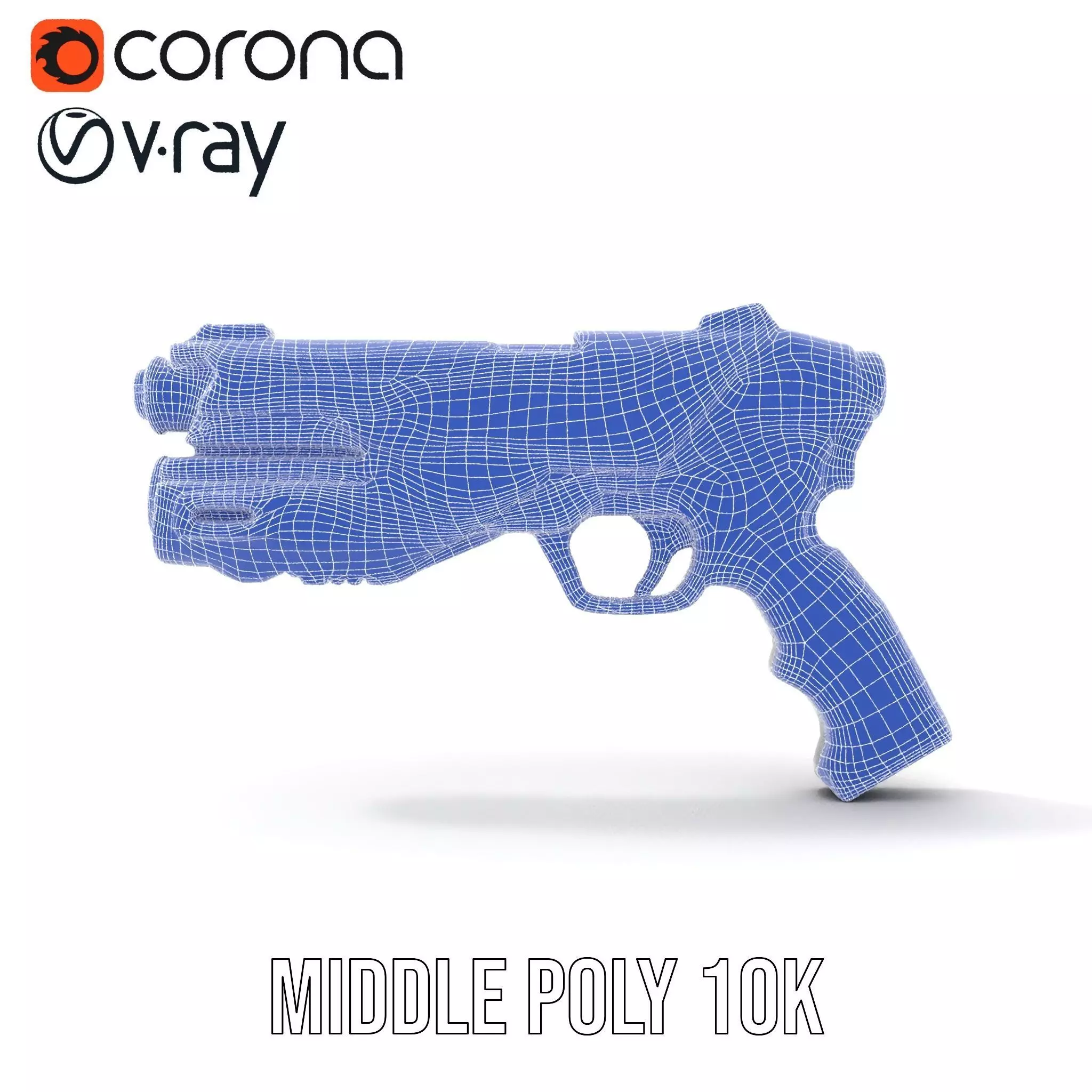 Futuristic SciFi Pistol model pack Low-poly 3D model_27