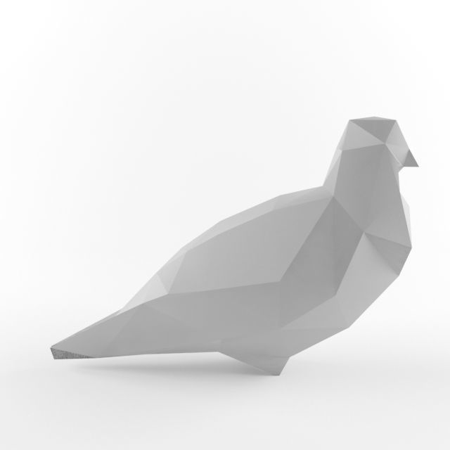 Low Poly Bird Pigeon Dove Turtledove Low-poly 3D model_3