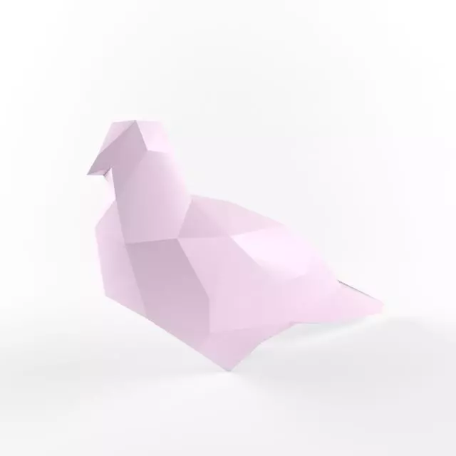 Low Poly Bird Pigeon Dove Turtledove Low-poly 3D model_0