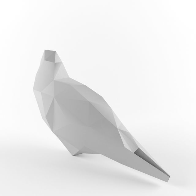 Low Poly Bird Pigeon Dove Turtledove Low-poly 3D model_2